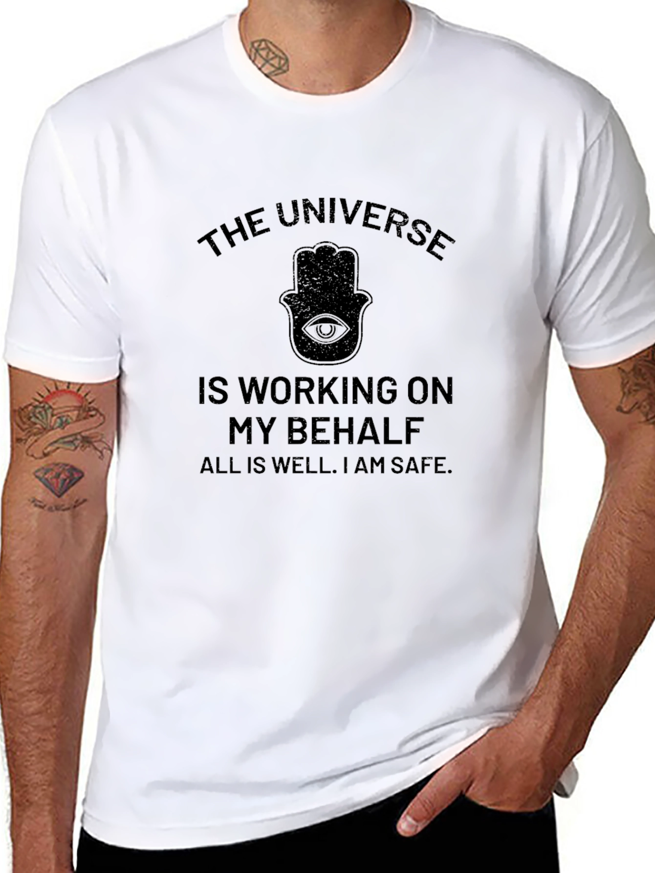 The Universe Hamsa Hand T-Shirt - Positive Affirmation Tee