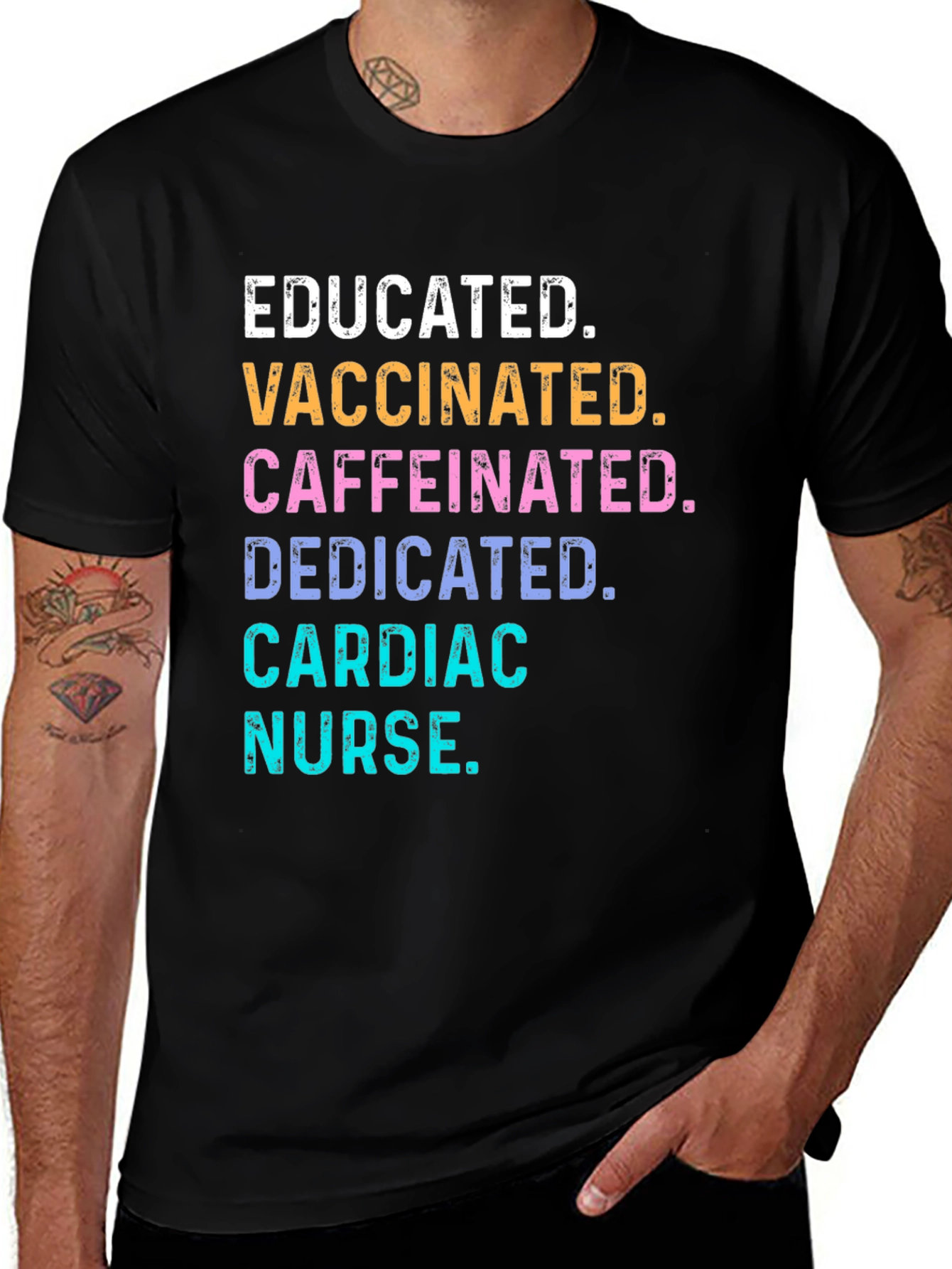 Educated Vaccinated Caffeinated Cardiac Nurse T-Shirt