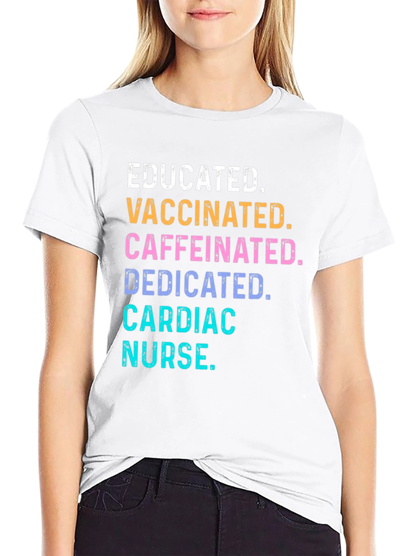 Educated Vaccinated Caffeinated Cardiac Nurse T-Shirt