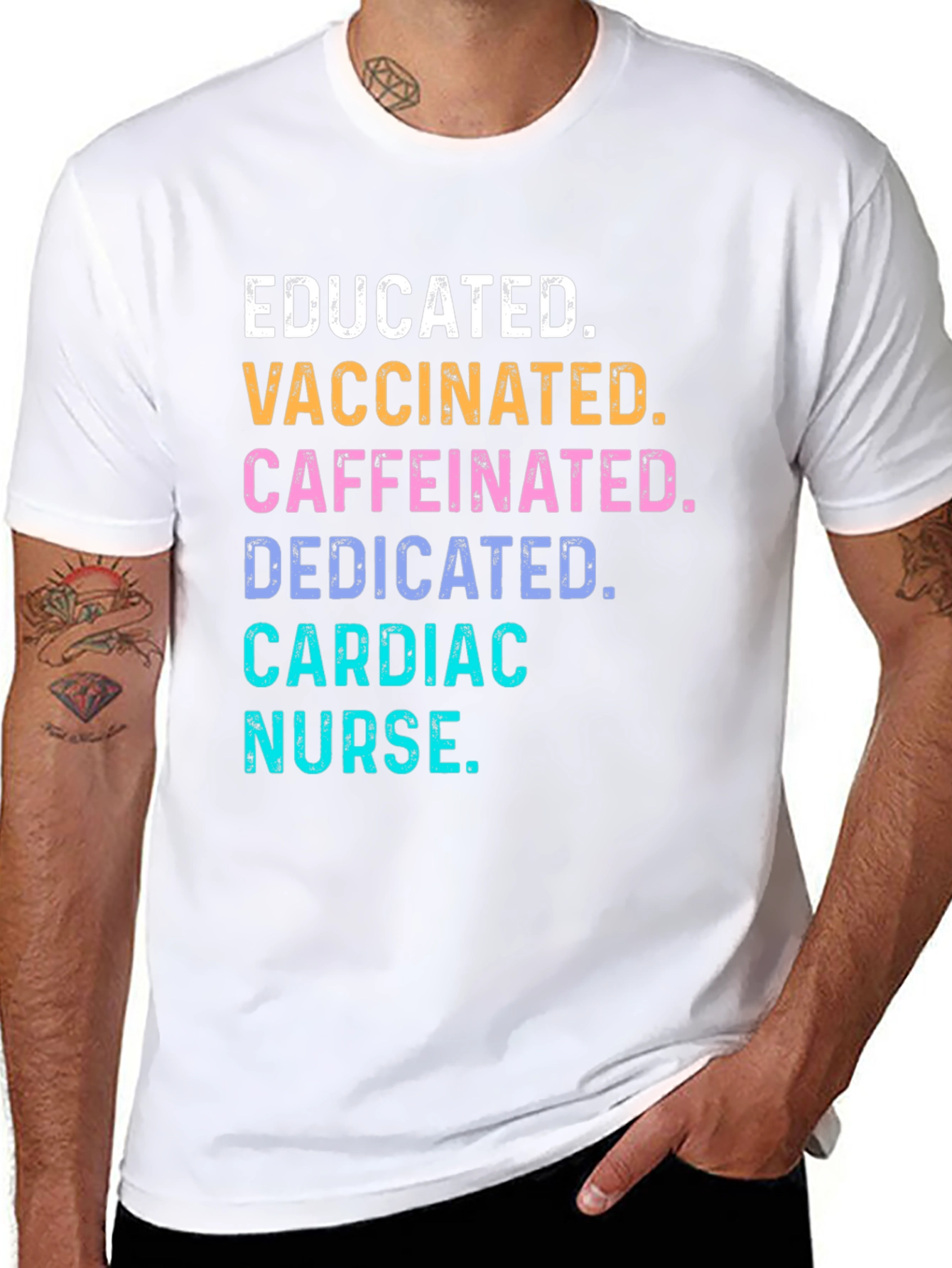 Educated Vaccinated Caffeinated Cardiac Nurse T-Shirt