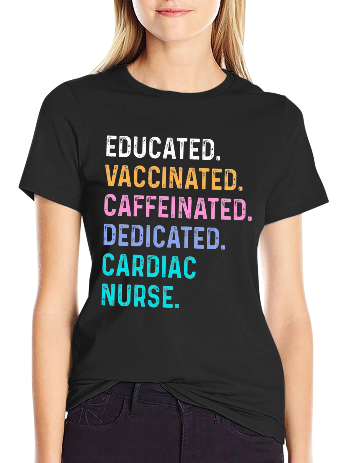 Educated Vaccinated Caffeinated Cardiac Nurse T-Shirt