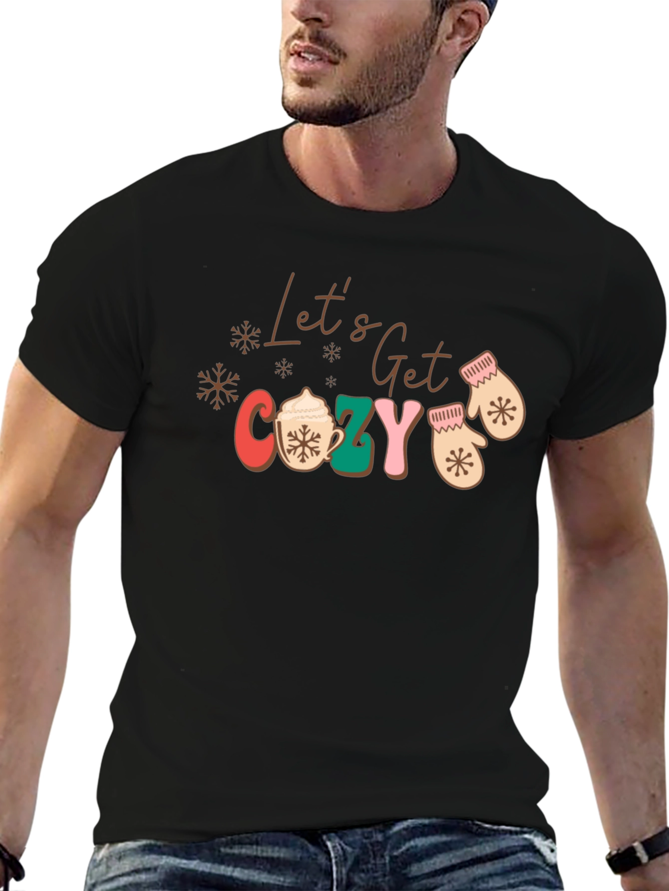 Lets Get Cozy Christmas Graphic Tee