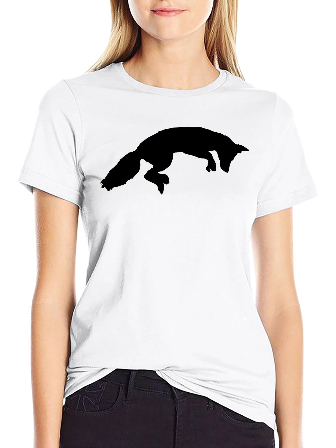 Fox Silhouette Graphic Tee - Black Cotton Blend