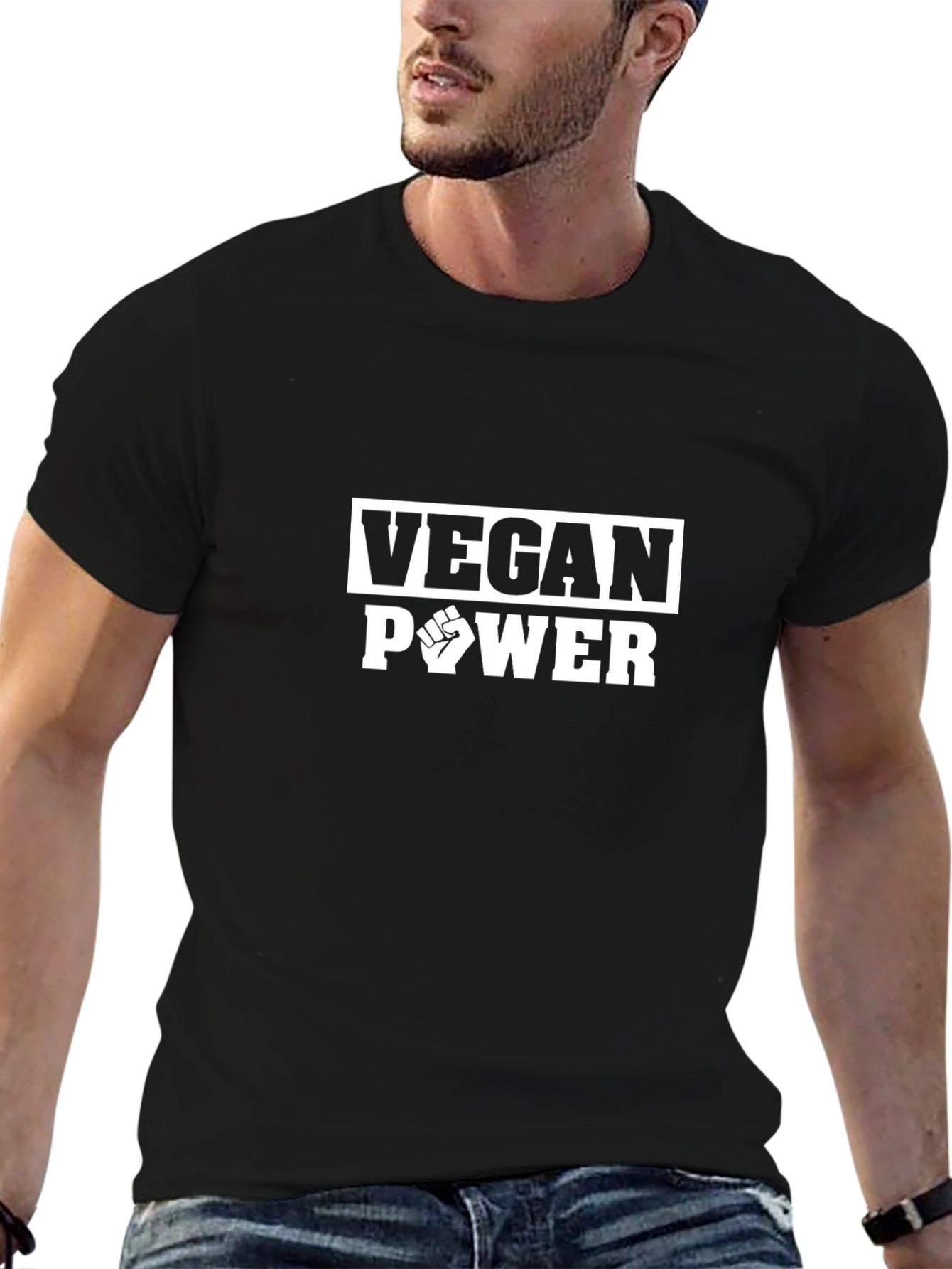 Vegan Power Fist T-Shirt - Black