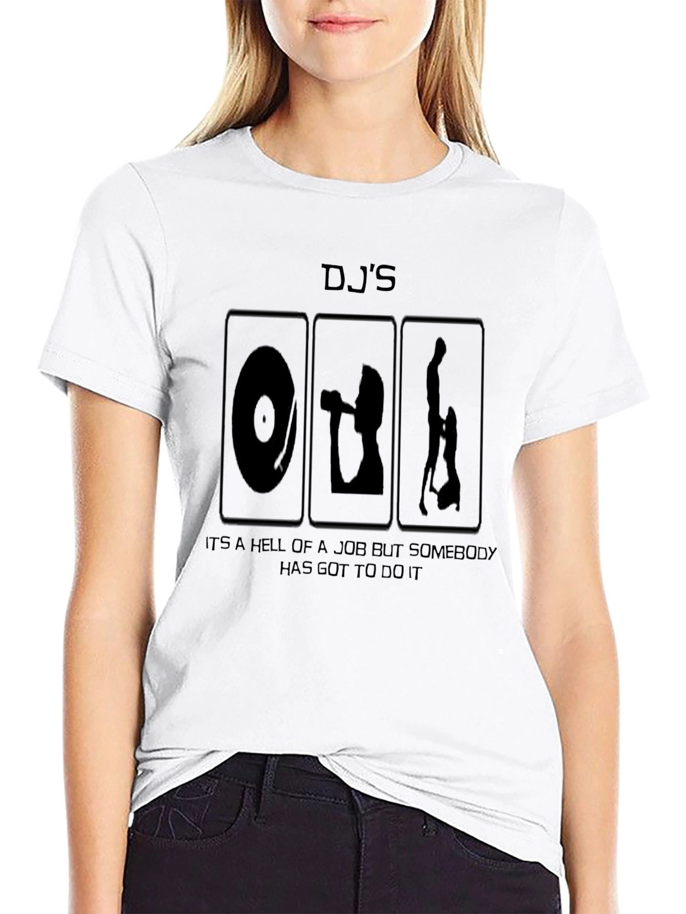 DJs Hell of a Job Black Graphic T-Shirt
