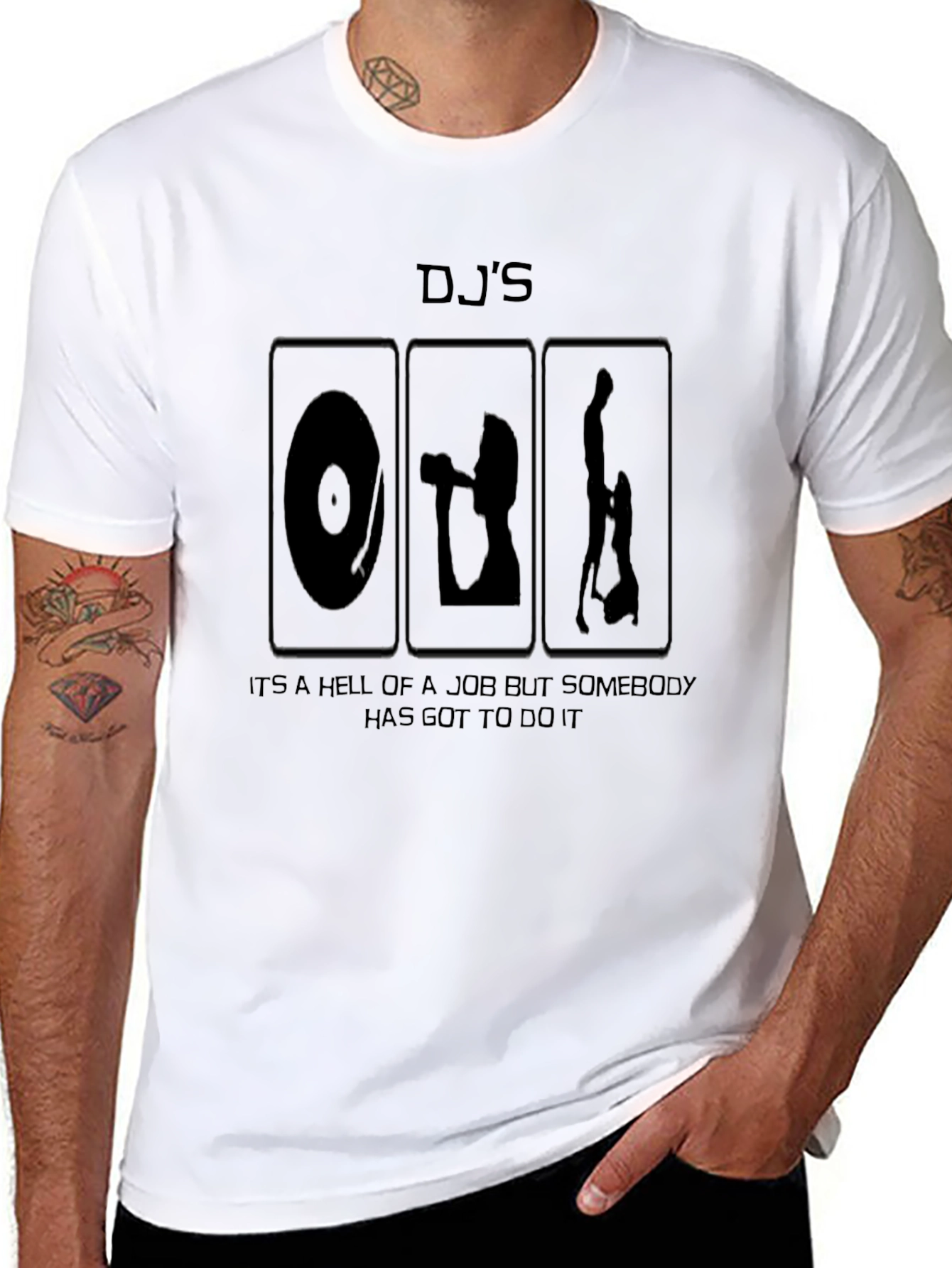 DJs Hell of a Job Black Graphic T-Shirt