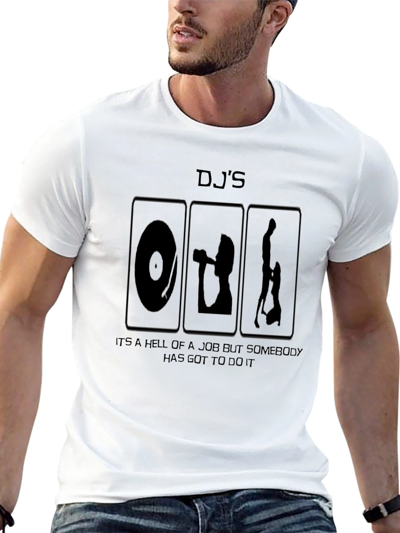 DJs Hell of a Job Black Graphic T-Shirt