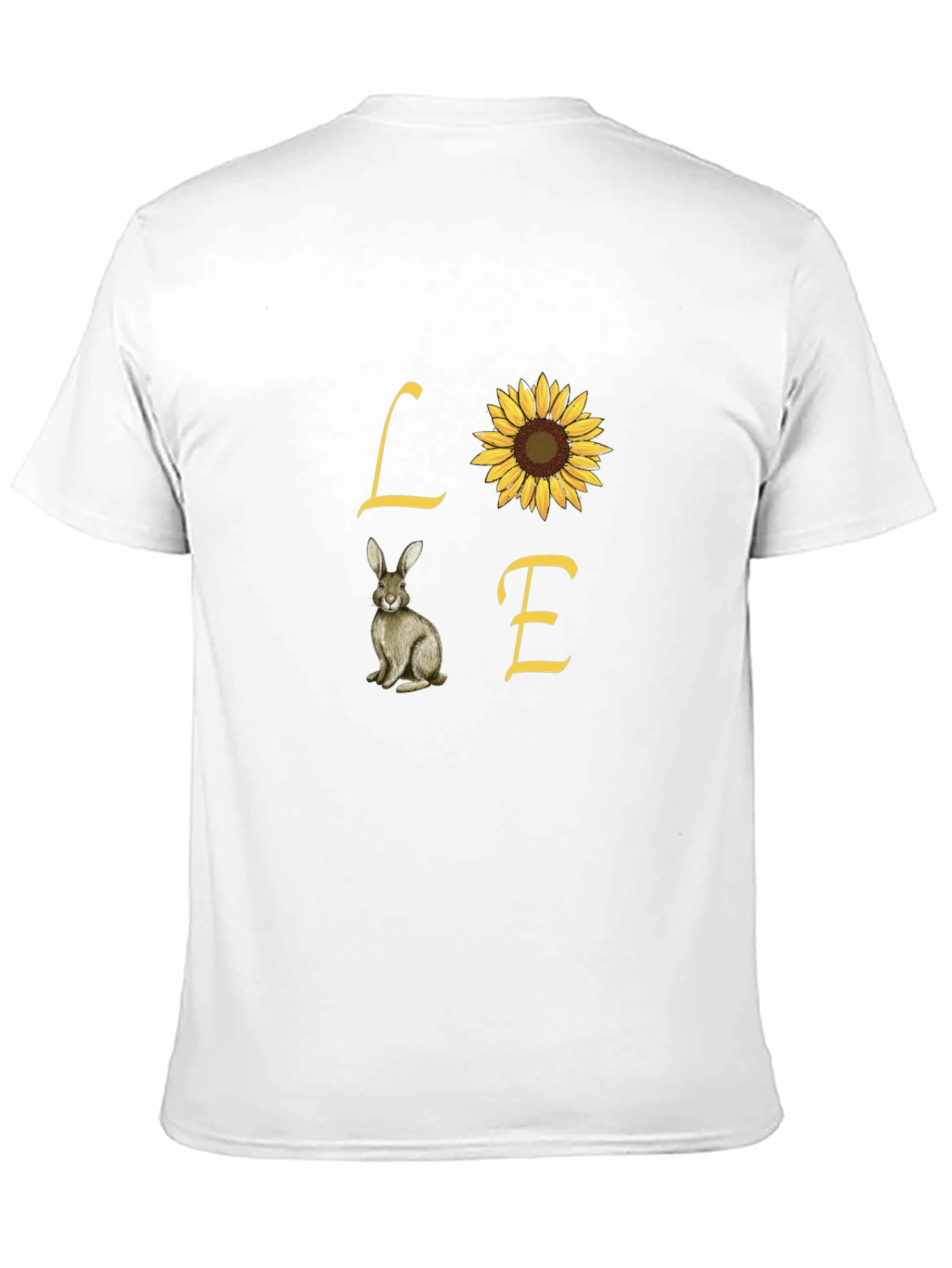 Love Rabbit and Sunflower Graphic Tee