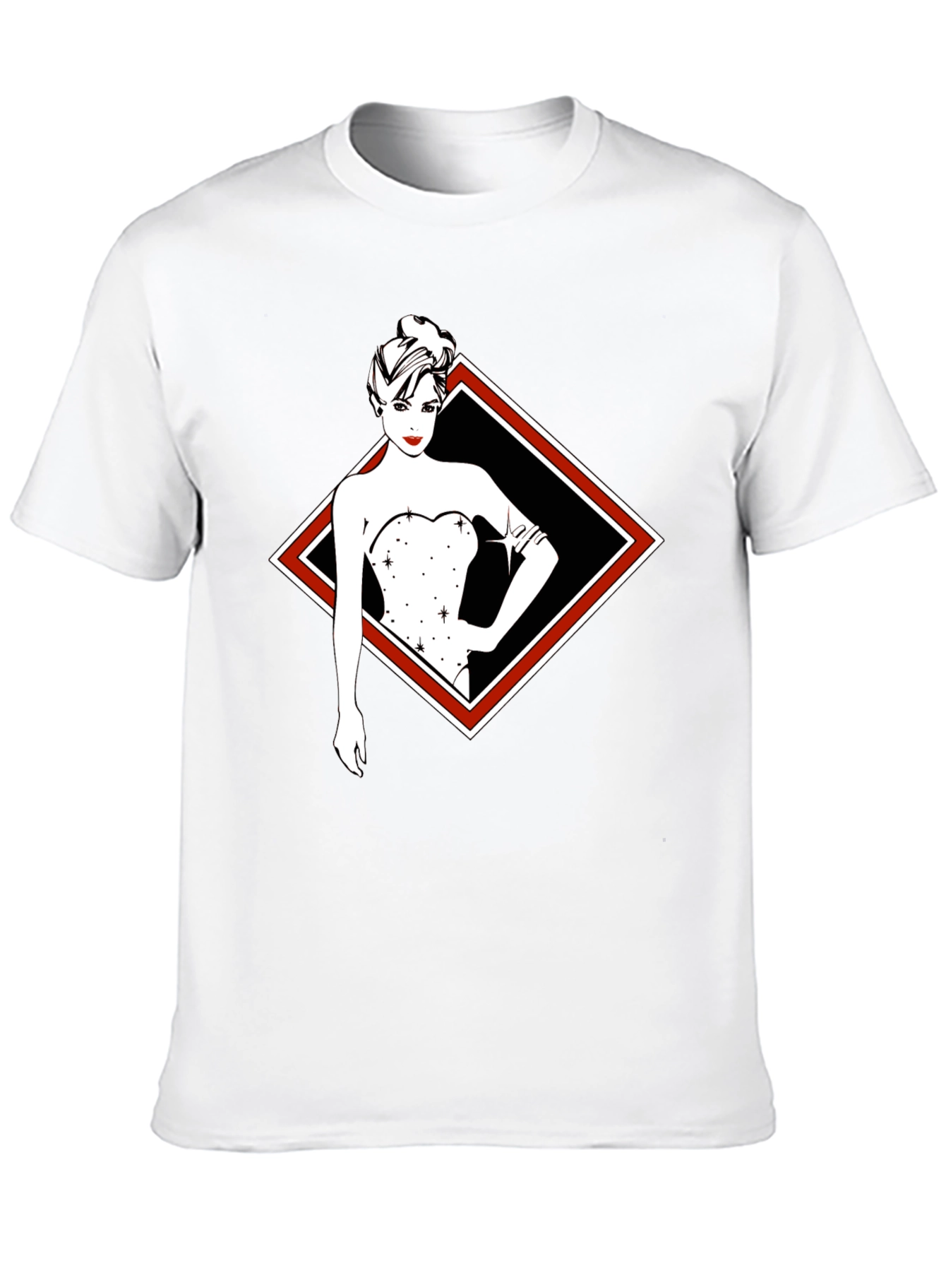 Stylish Woman Graphic Black Tee