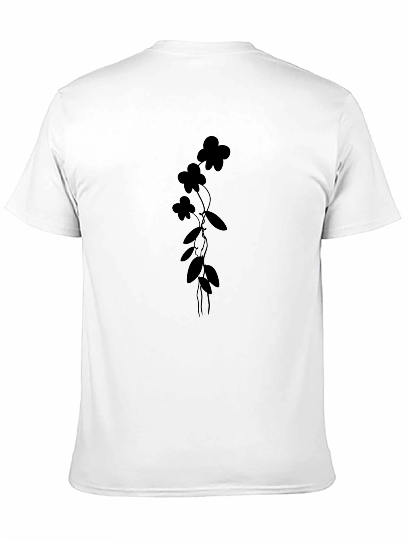 Black Floral Vine Graphic Tee - Modern Style