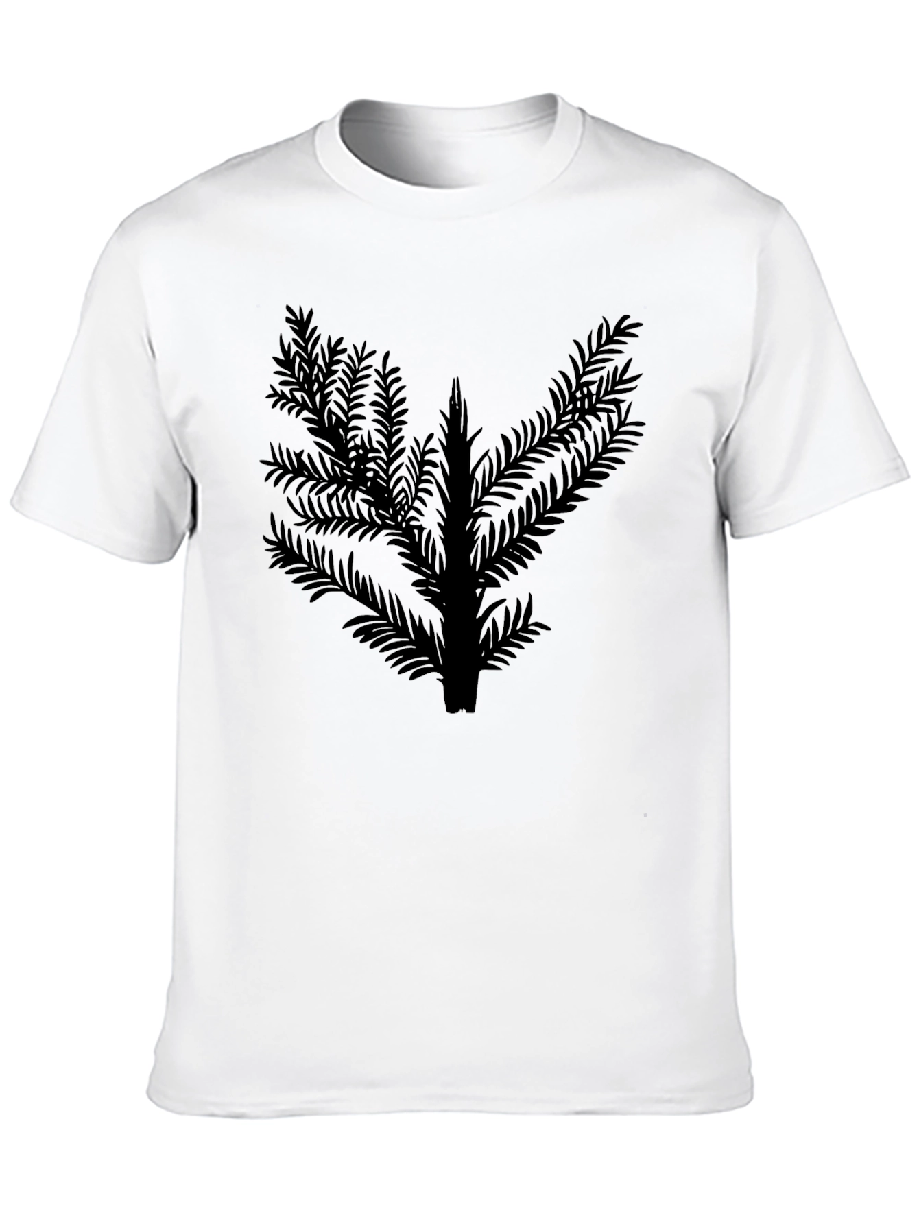 Abstract Foliage Graphic Black T-Shirt