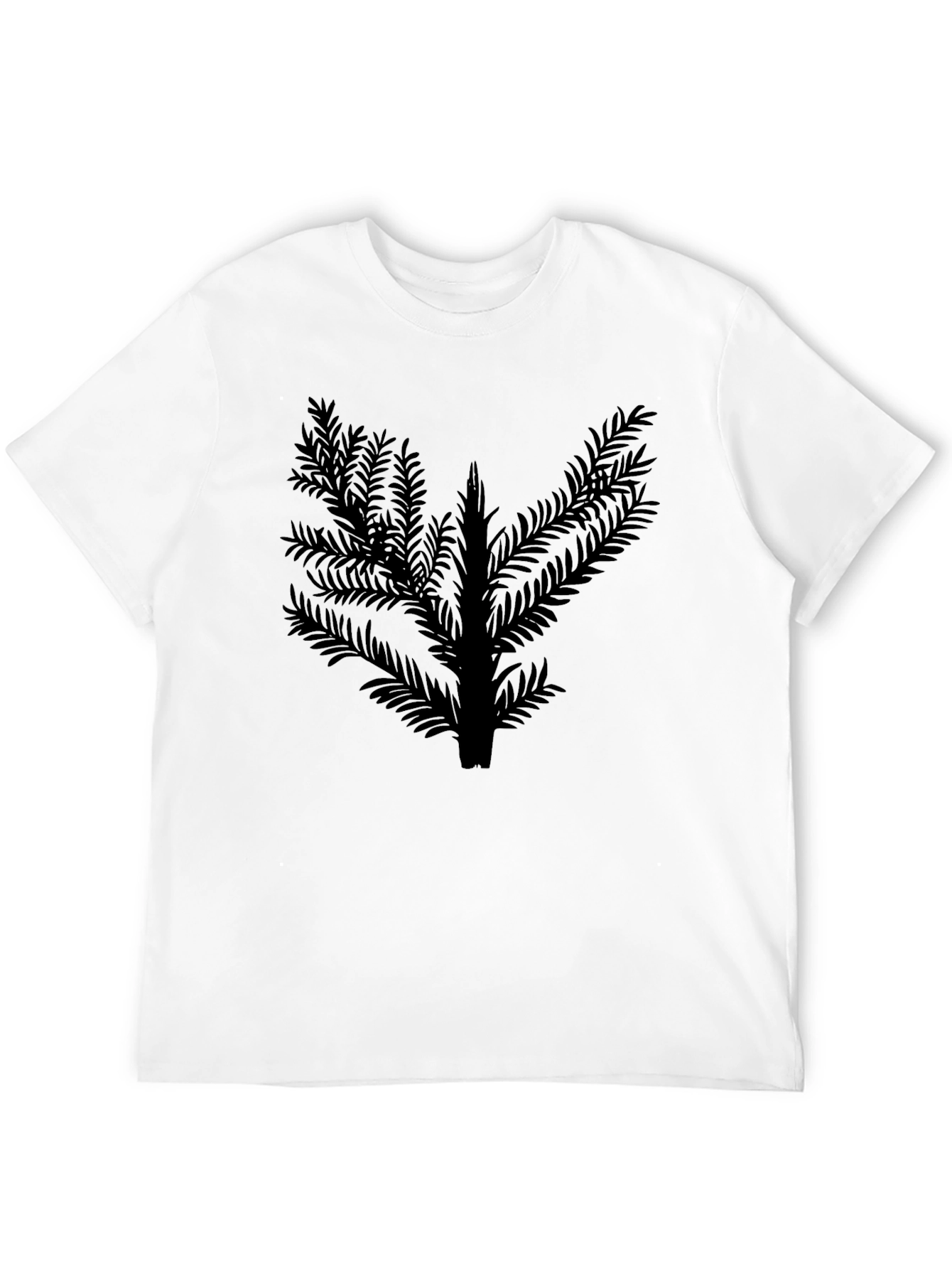 Abstract Foliage Graphic Black T-Shirt