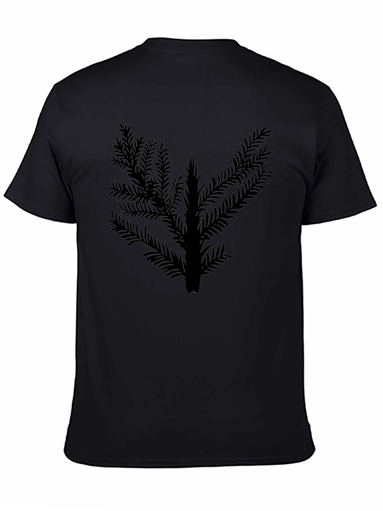 Abstract Foliage Graphic Black T-Shirt