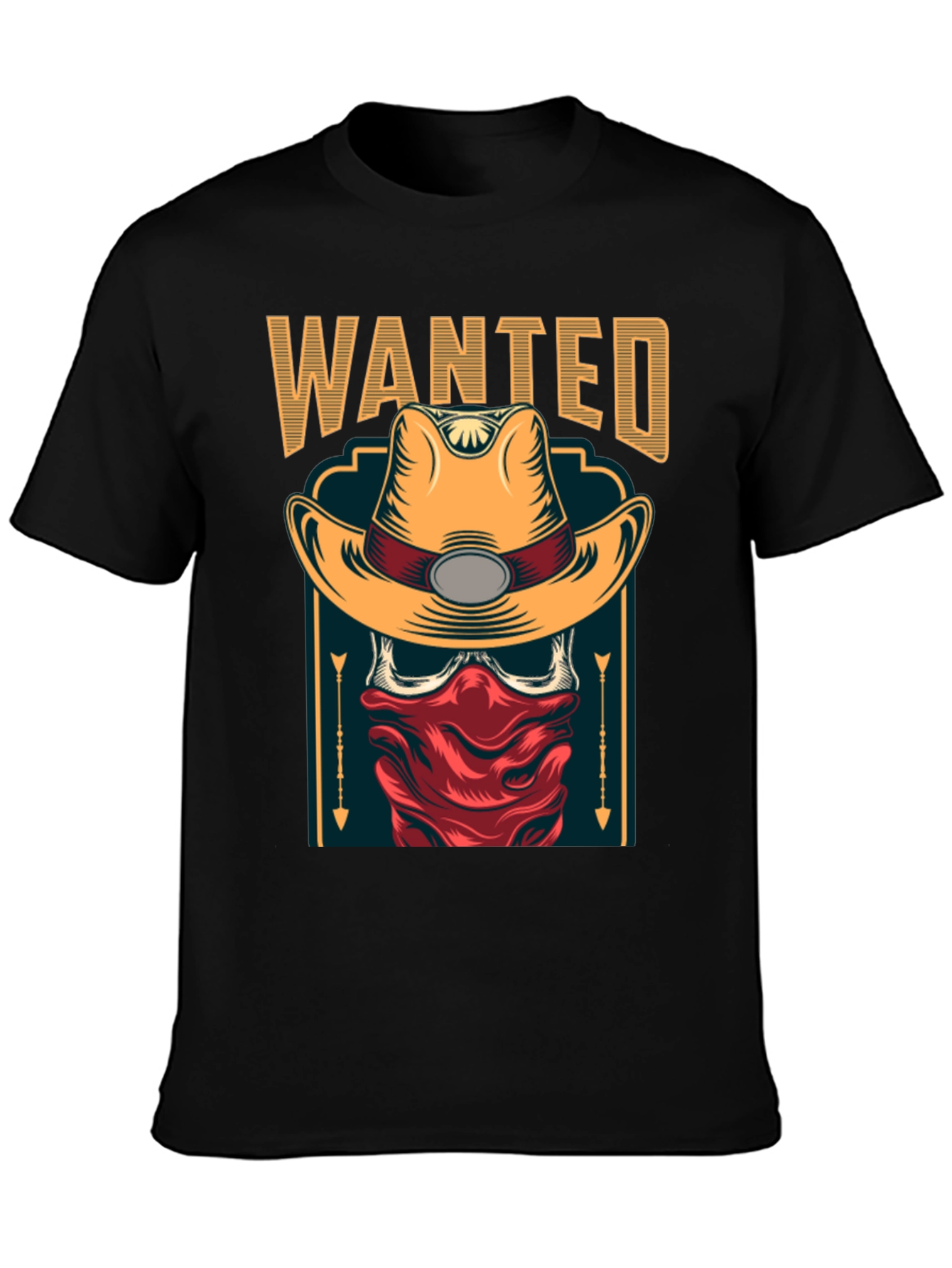Wanted Cowboy Skull T-Shirt