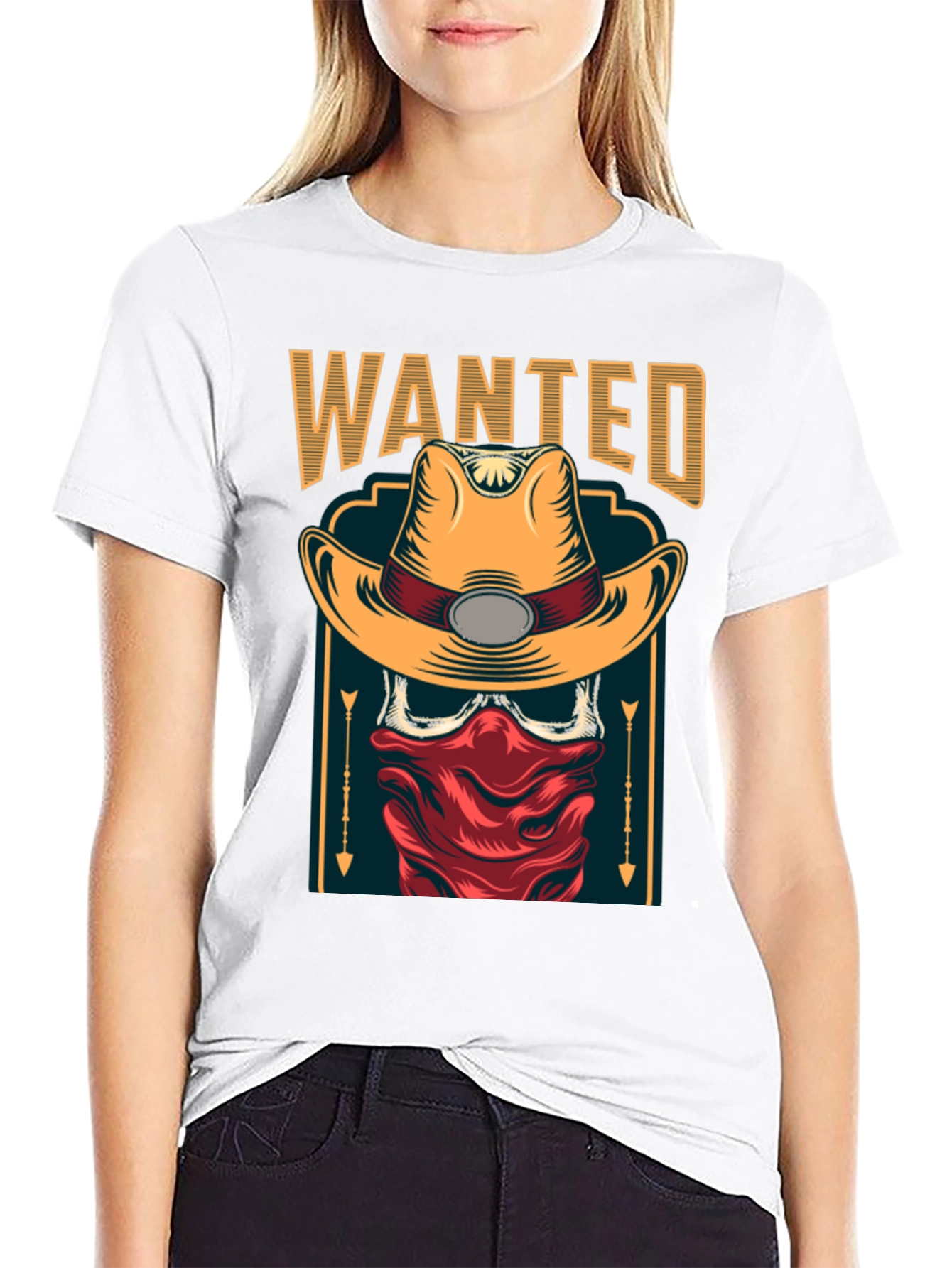 Wanted Cowboy Skull T-Shirt