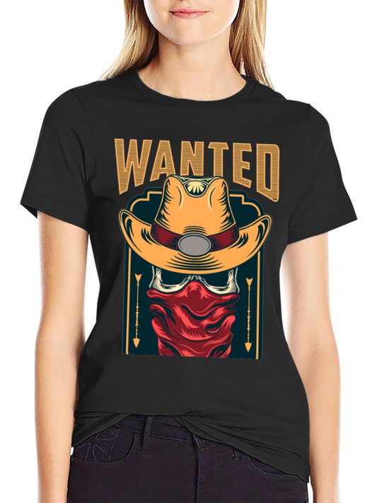 Wanted Cowboy Skull T-Shirt