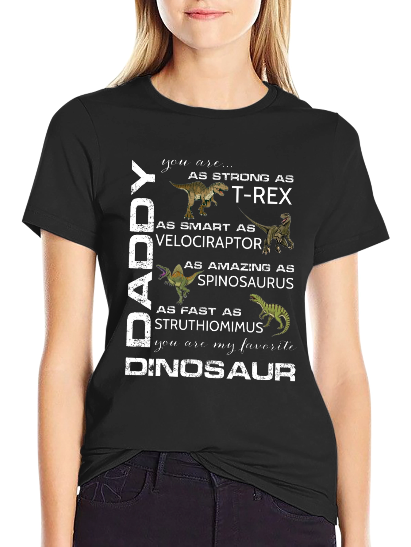 DADDY Dinosaur Graphic T-Shirt Fathers Day Gift