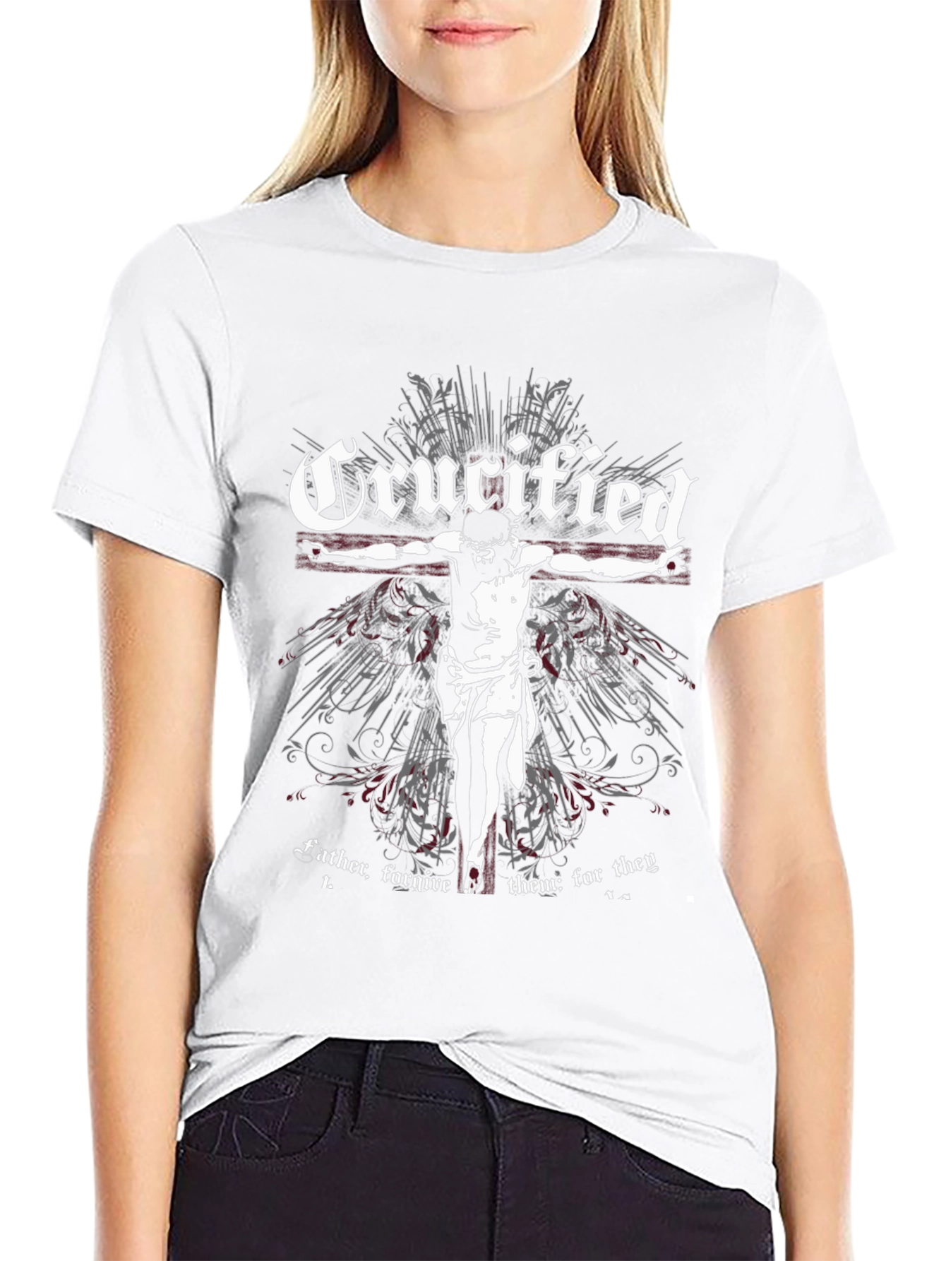 Crucified Graphic Tee - Black Religious T-Shirt