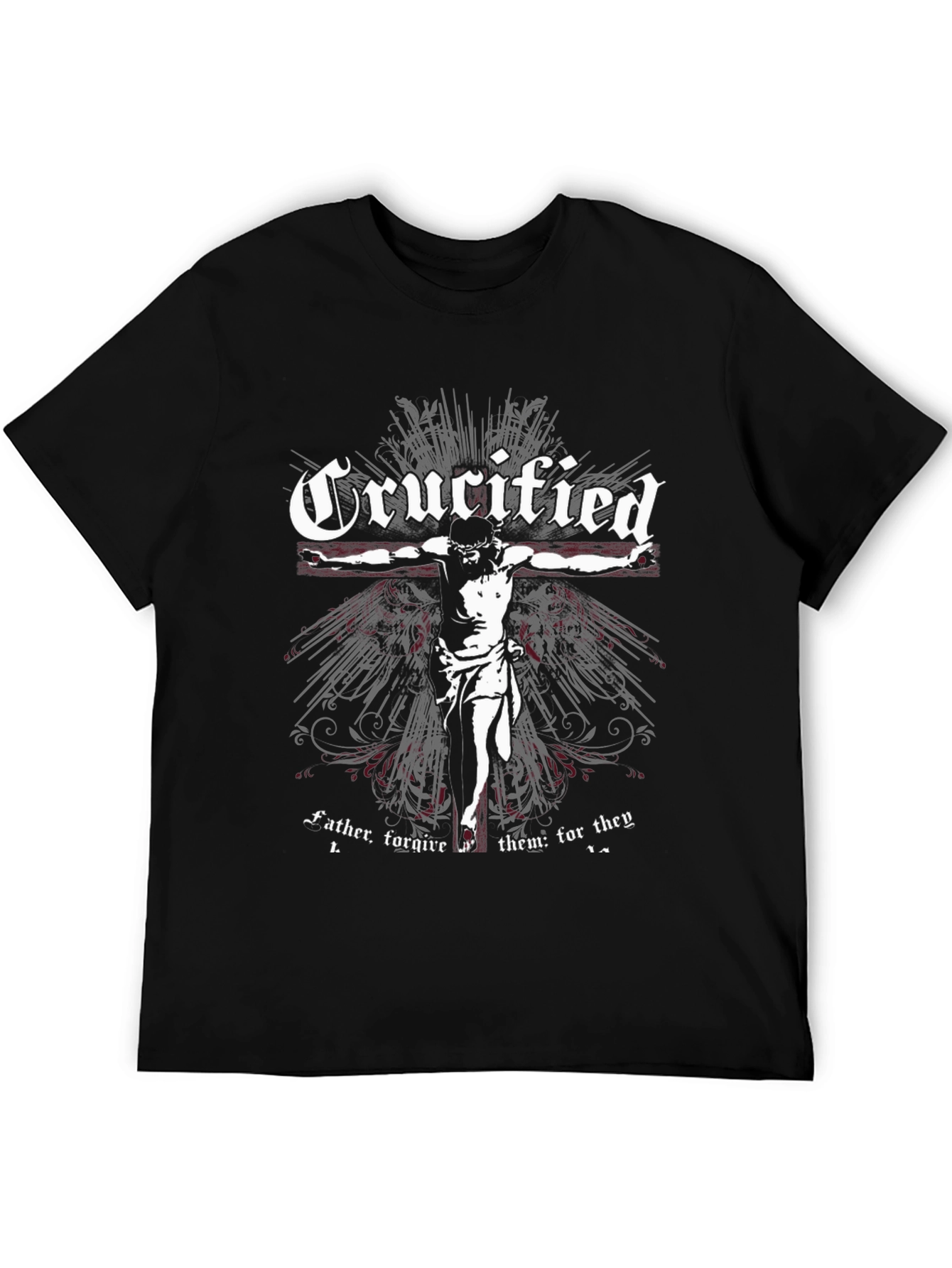 Crucified Graphic Tee - Black Religious T-Shirt