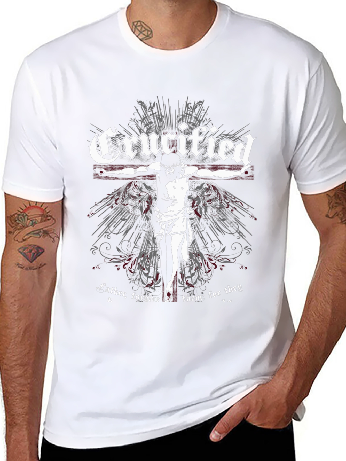 Crucified Graphic Tee - Black Religious T-Shirt