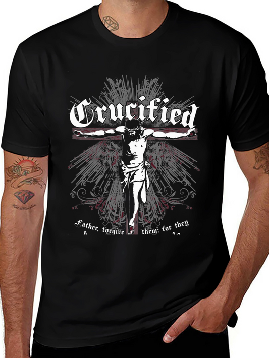 Crucified Graphic Tee - Black Religious T-Shirt