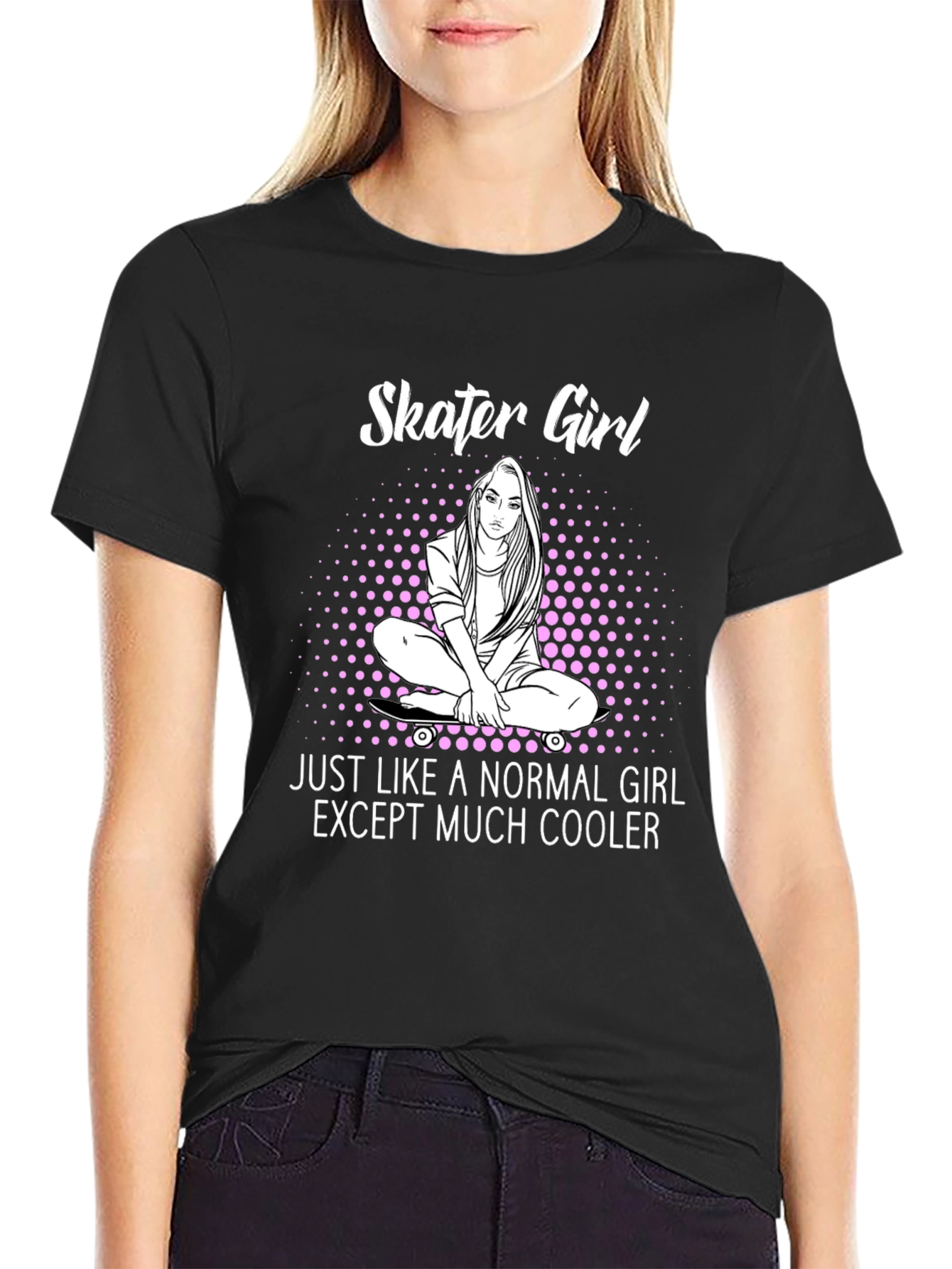 Skater Girl Graphic T-Shirt - Cool & Unique Design
