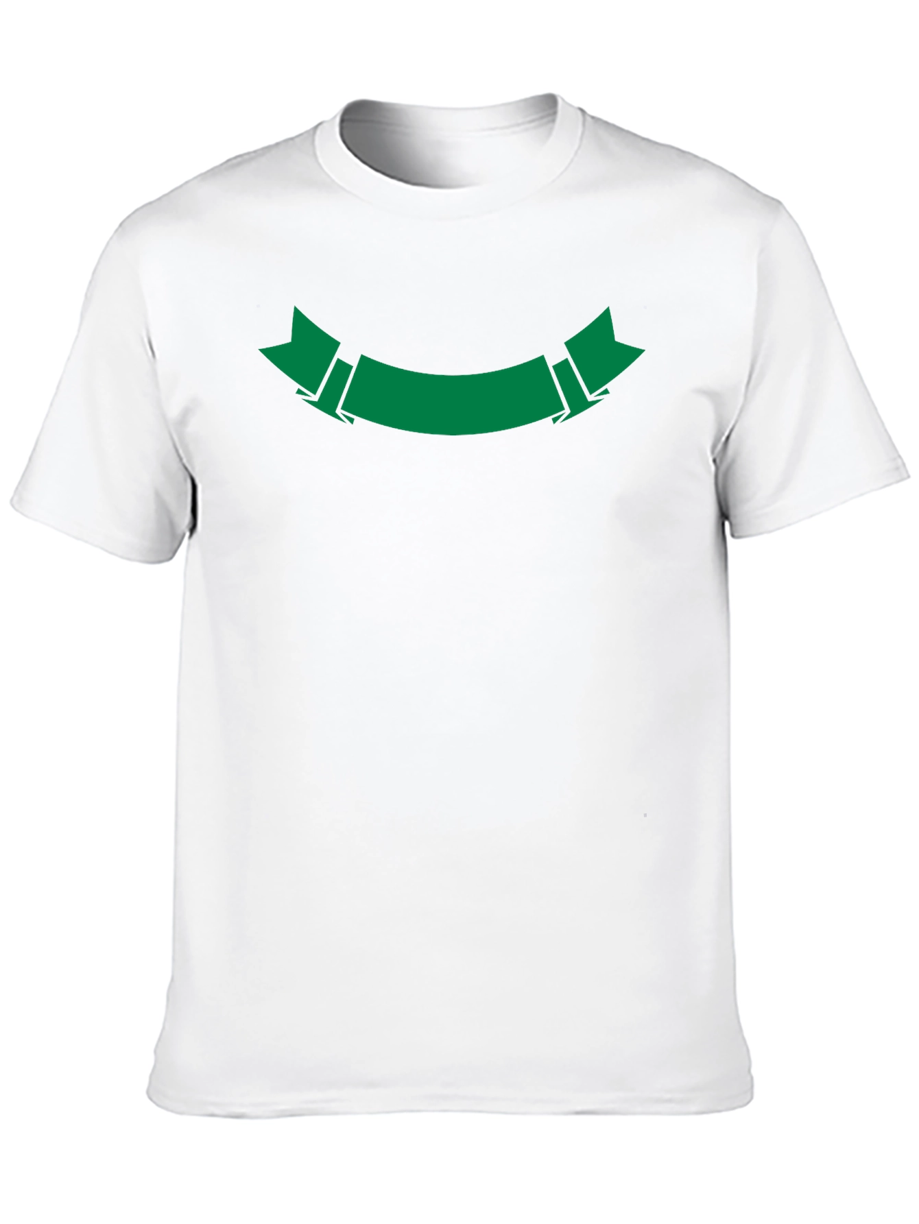 Mens Black T-Shirt with Green Ribbon Graphic