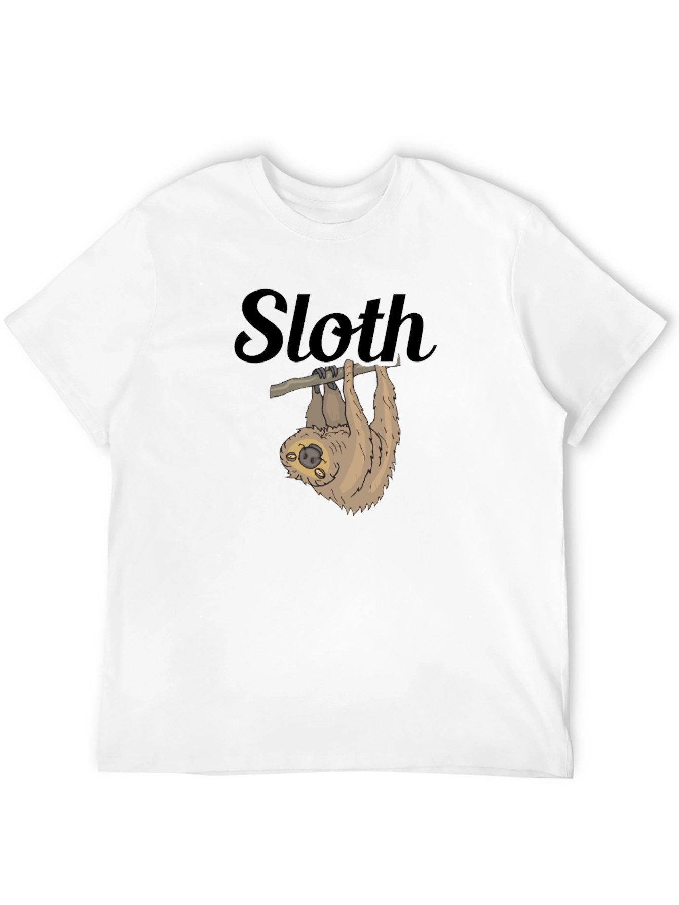 Sloth Graphic Tee - Mens Black Cotton T-Shirt
