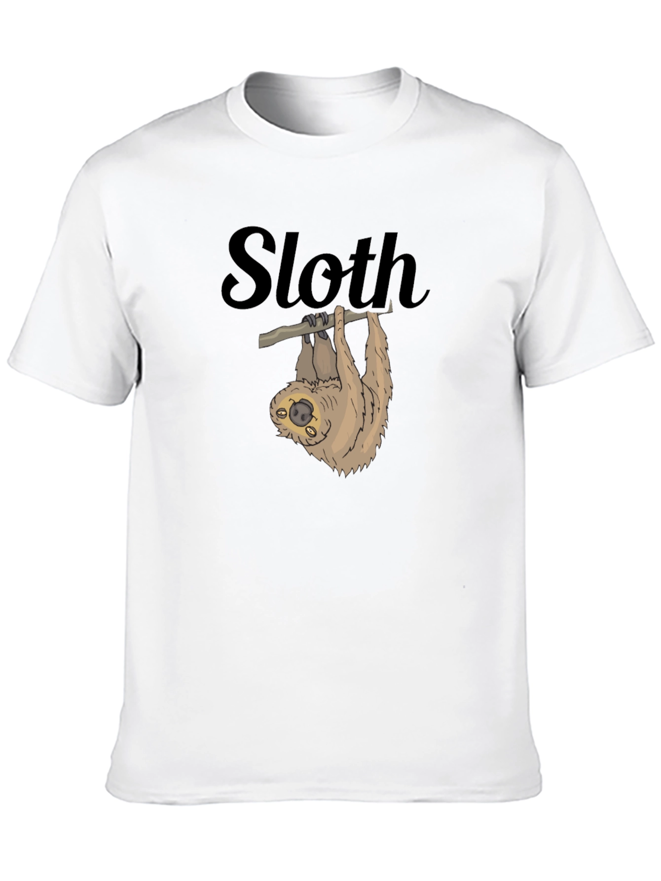 Sloth Graphic Tee - Mens Black Cotton T-Shirt