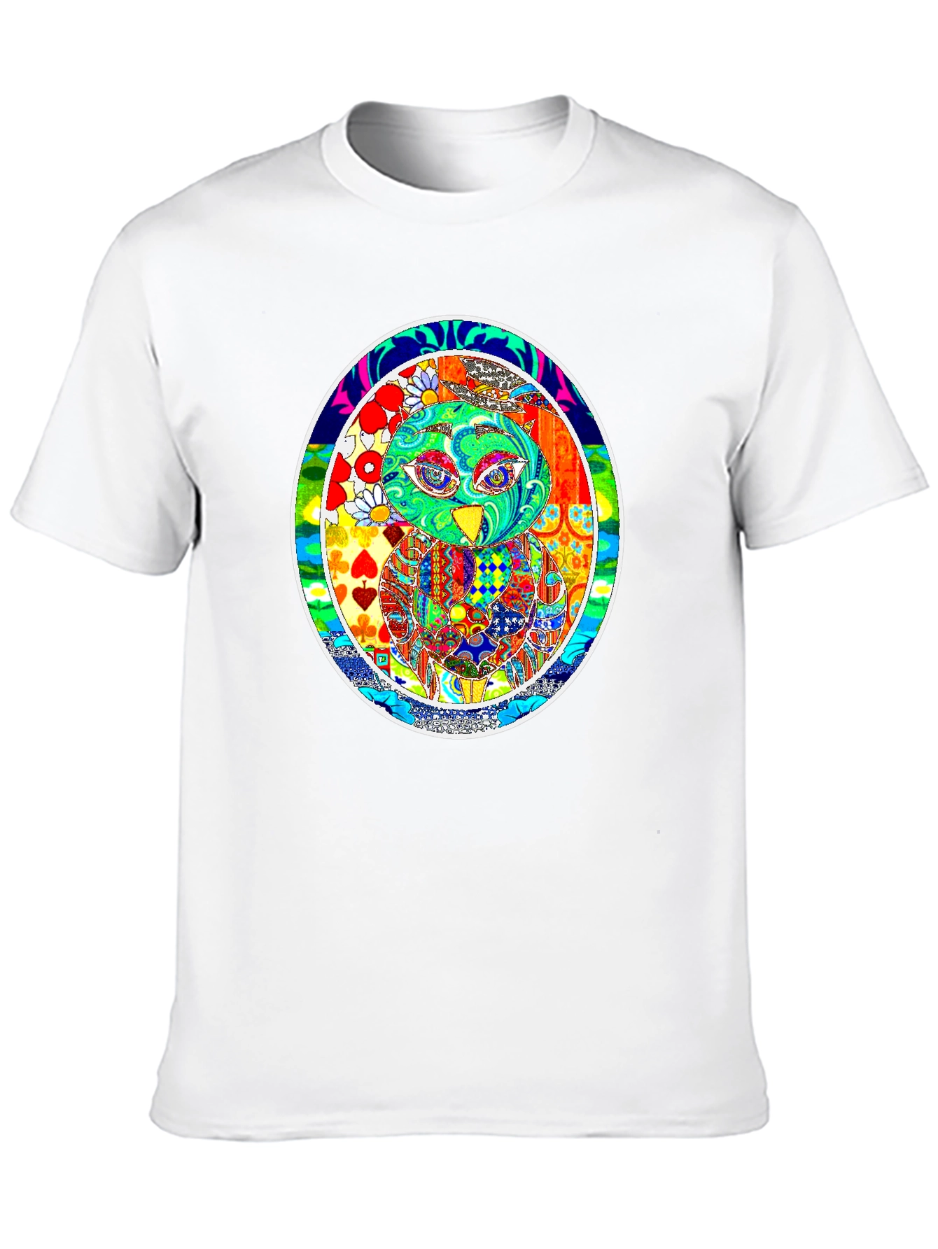 Psychedelic Owl Graphic T-Shirt - Black