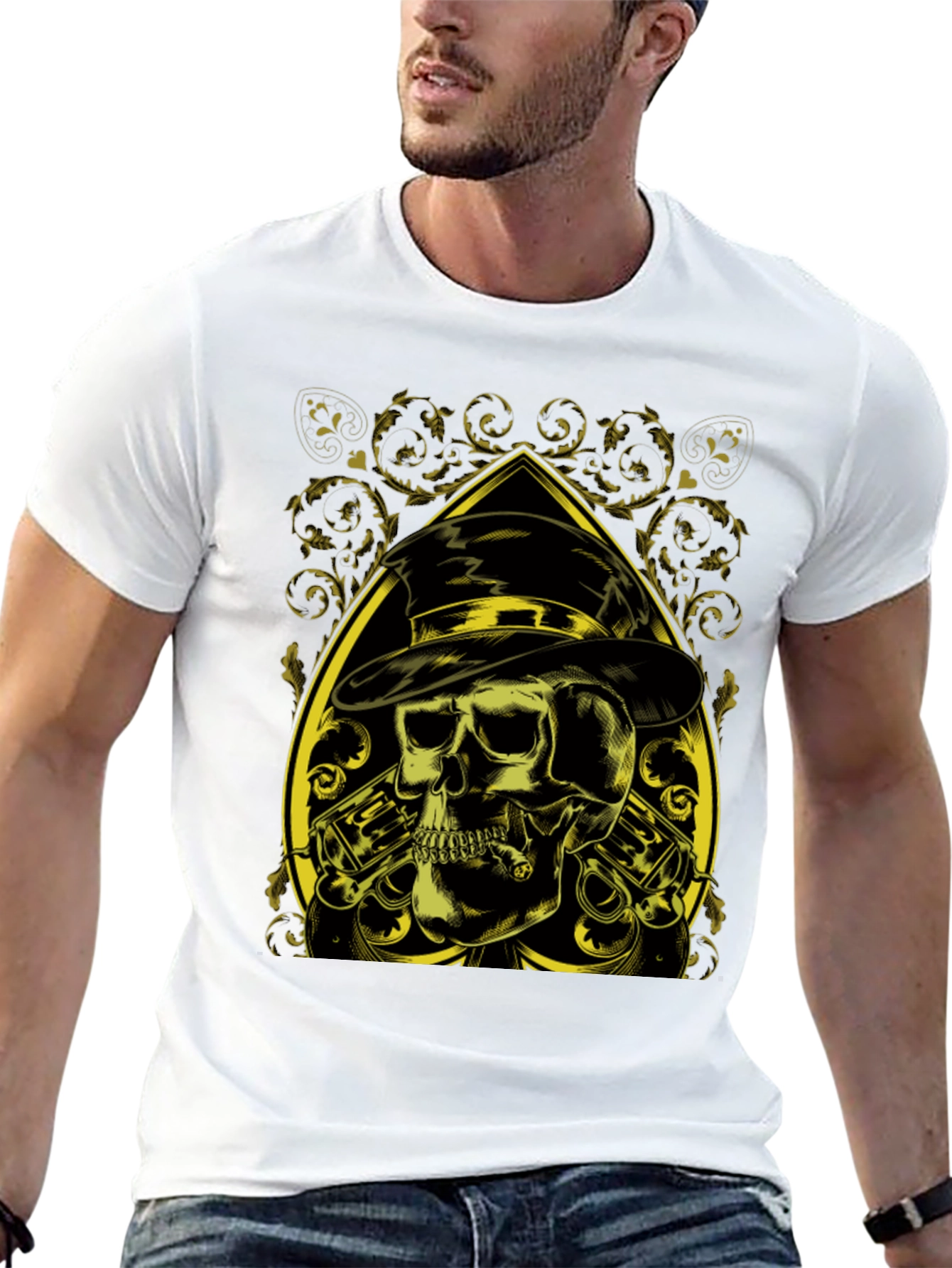 Skull & Guns Graphic Tee - Black