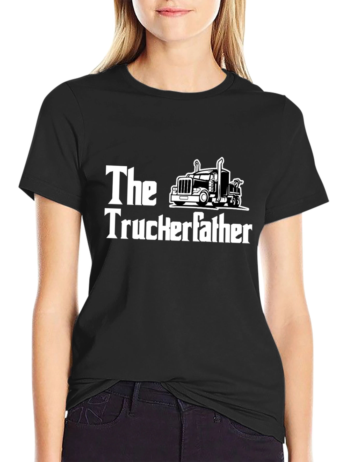 The Truckerfather Black Graphic T-Shirt