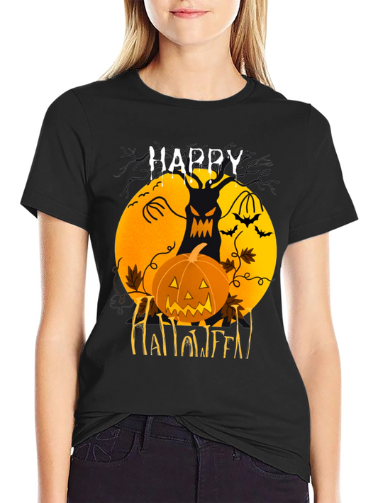 Happy Halloween T-Shirt: Spooky Jack-O-Lantern Design