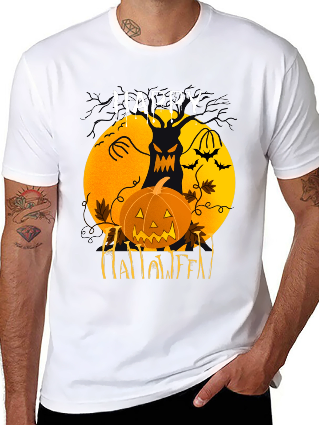 Happy Halloween T-Shirt: Spooky Jack-O-Lantern Design