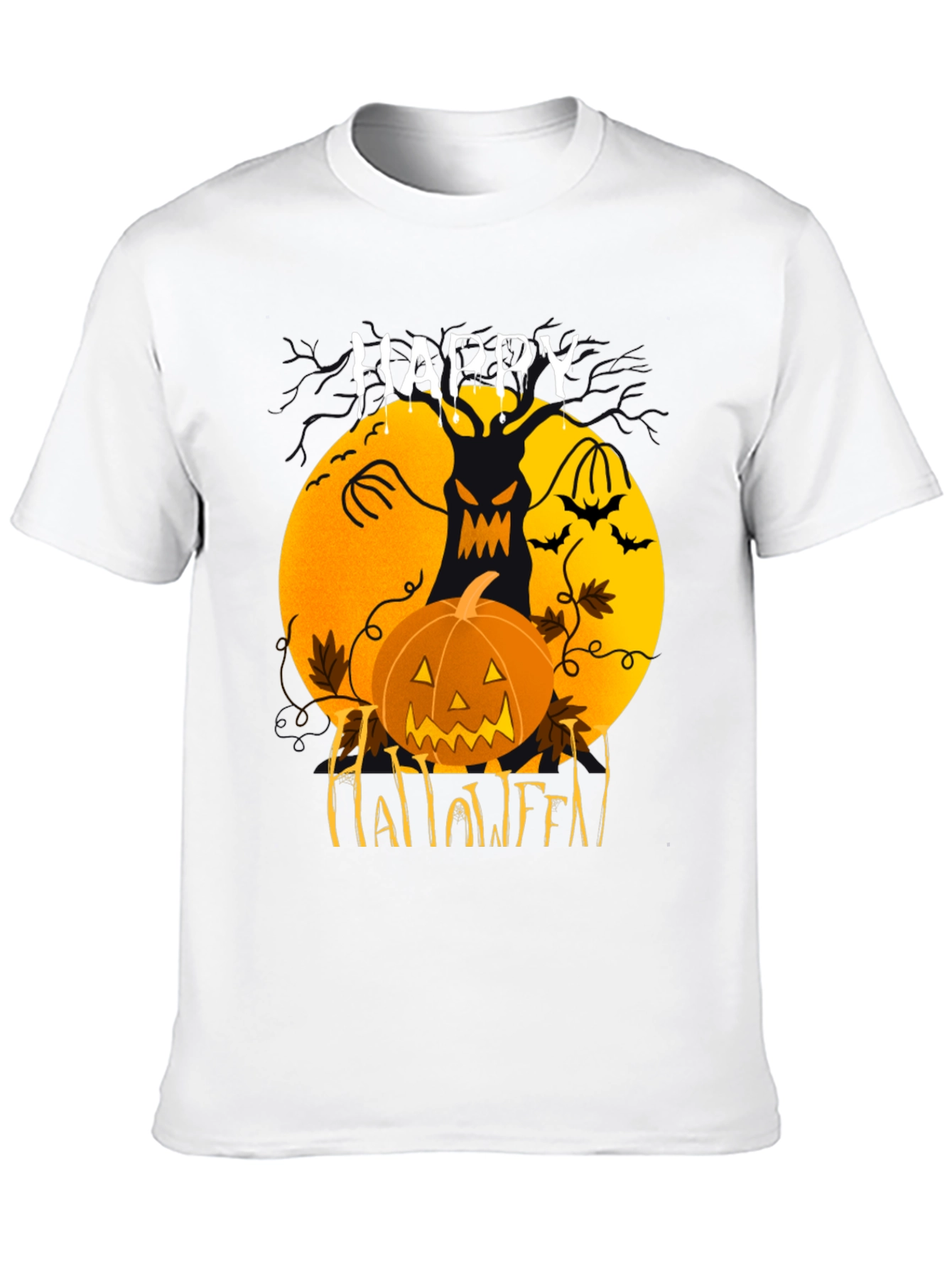 Happy Halloween T-Shirt: Spooky Jack-O-Lantern Design
