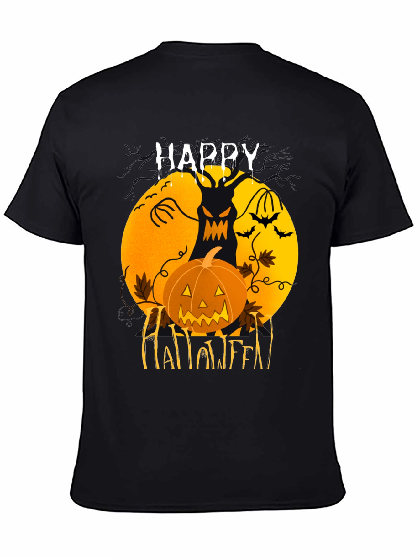 Happy Halloween T-Shirt: Spooky Jack-O-Lantern Design