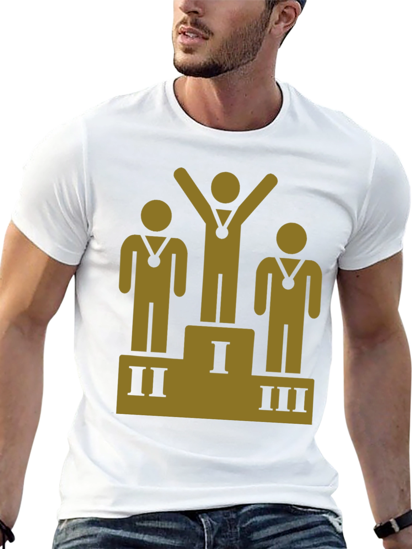Podium Winner Graphic Tee - Black Cotton T-Shirt