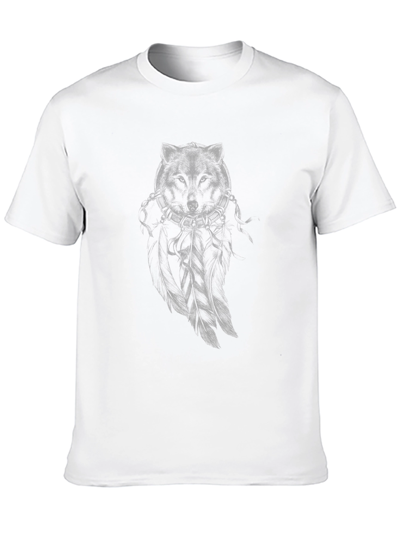 Mens Black T-Shirt with Subtle Wolf Graphic