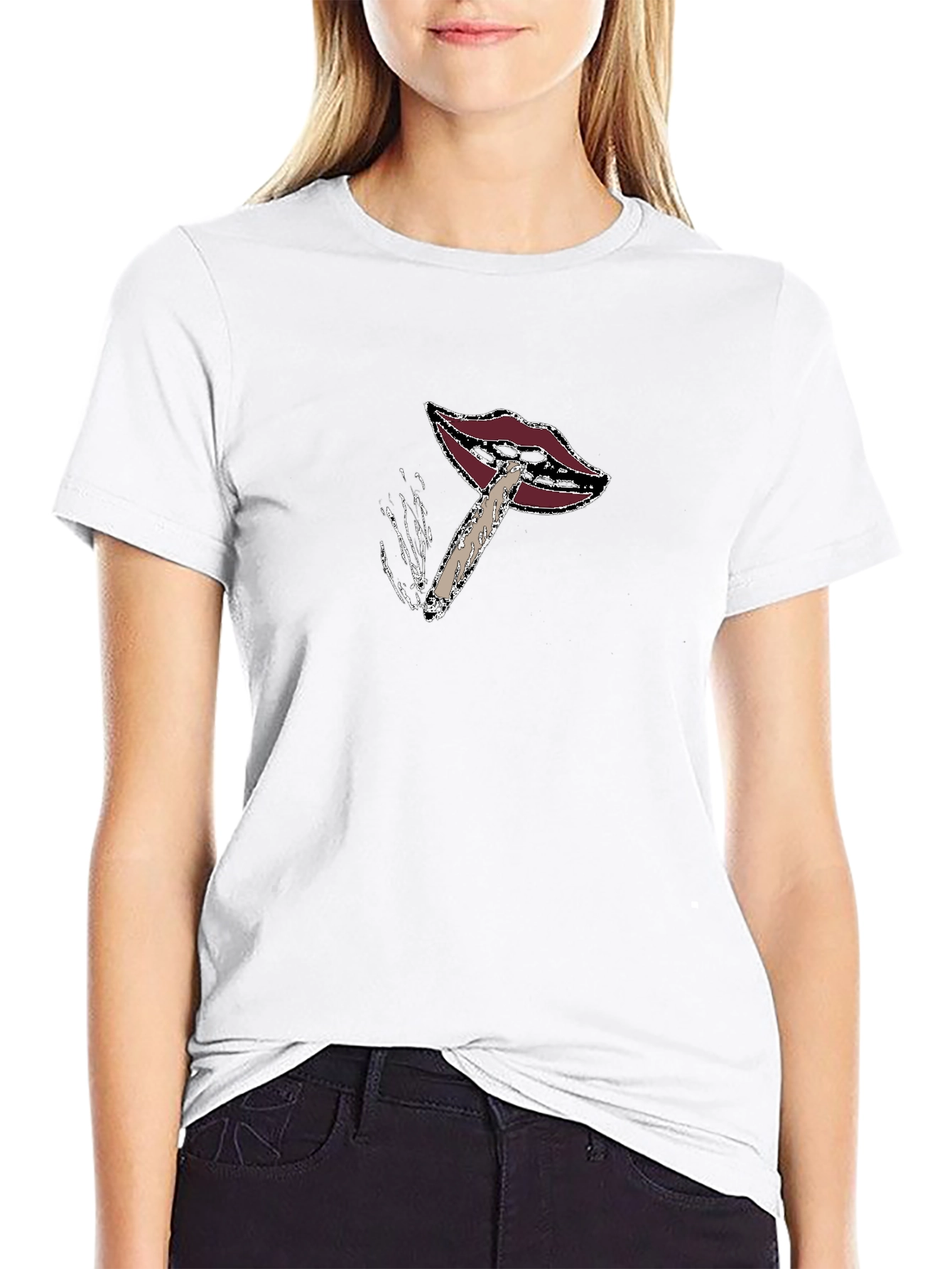 Lips Joint Black T-Shirt