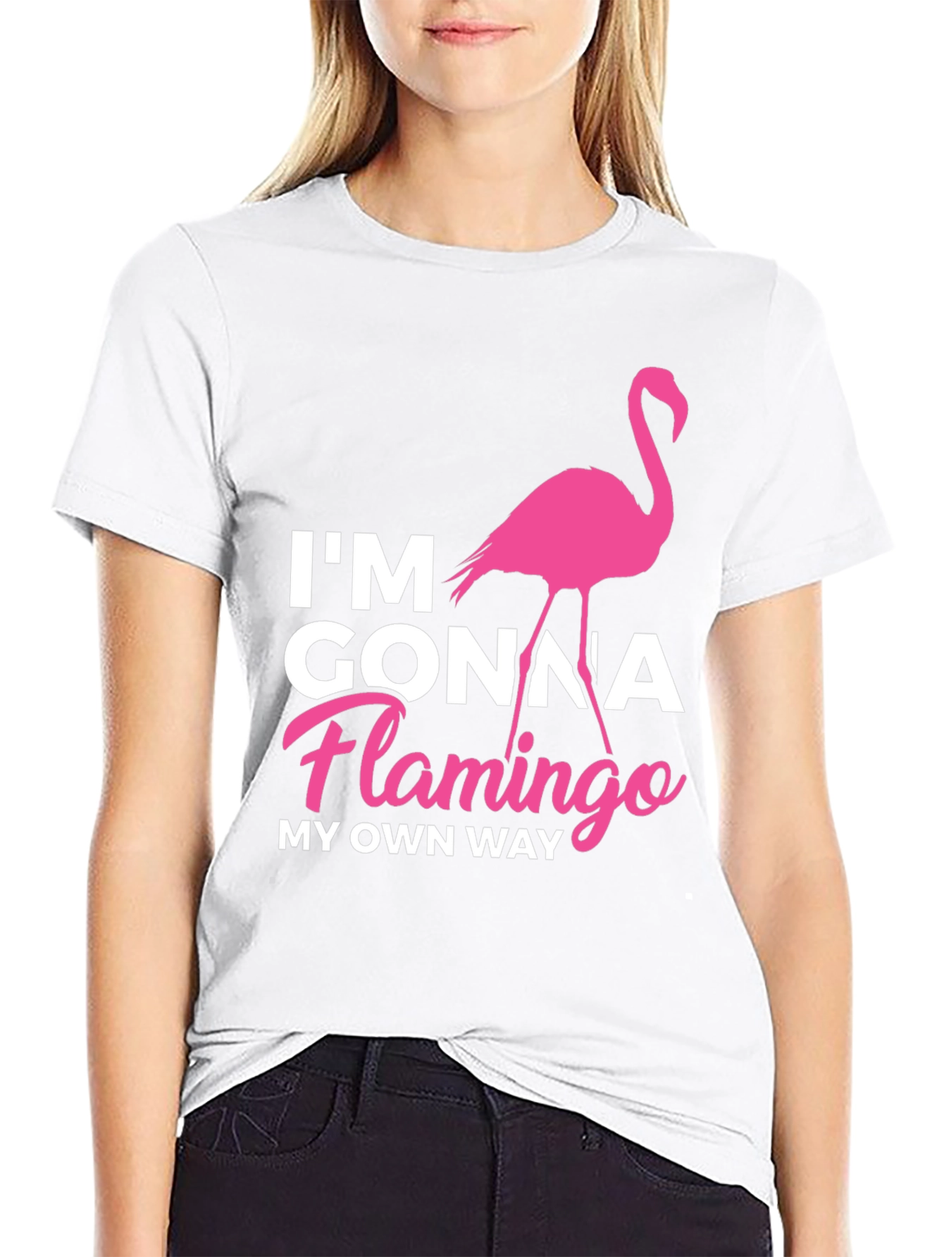 Im Gonna Flamingo My Own Way Black T-Shirt