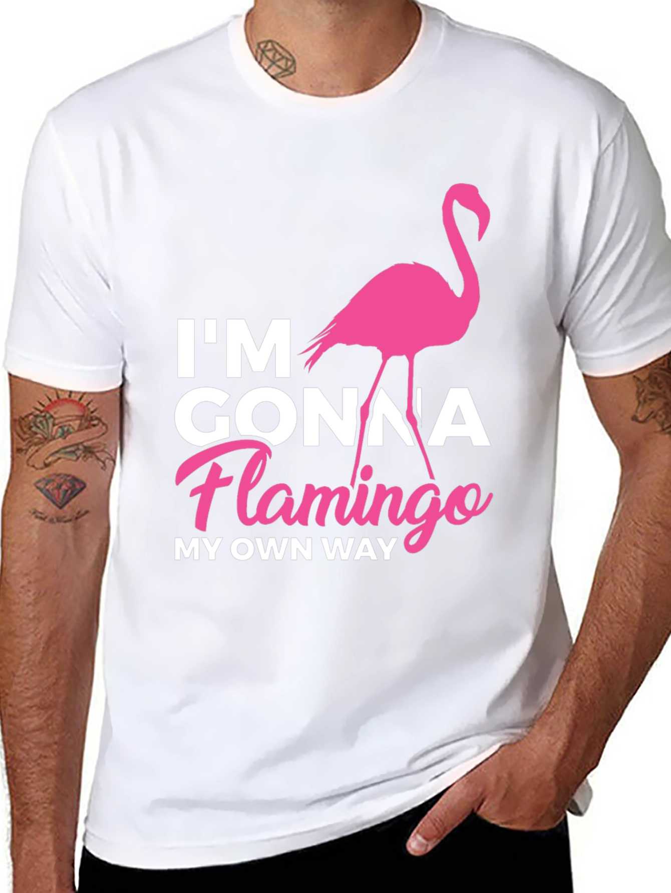 Im Gonna Flamingo My Own Way Black T-Shirt
