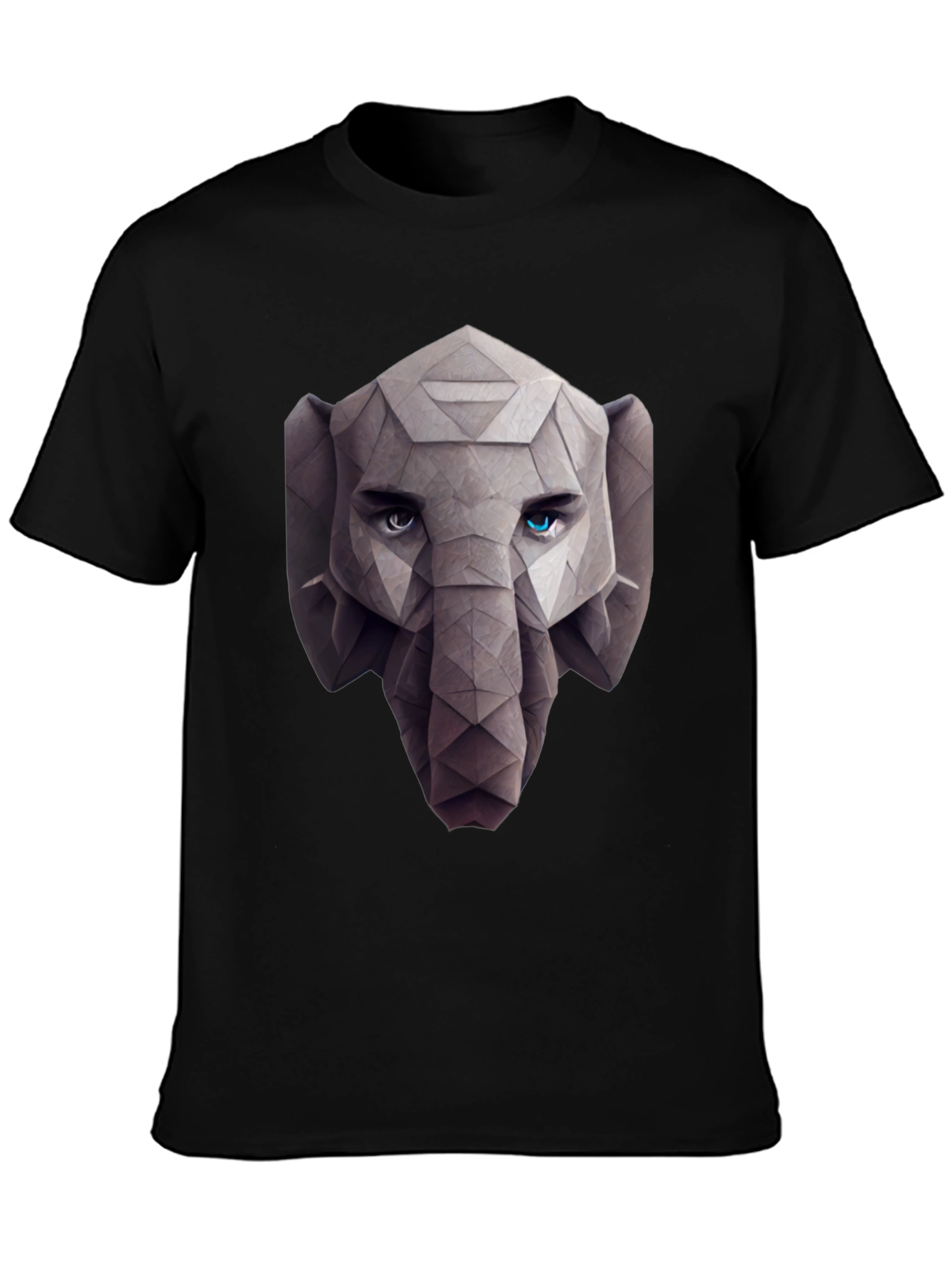 Geometric Elephant Graphic Tee - Stylish Black T-Shirt