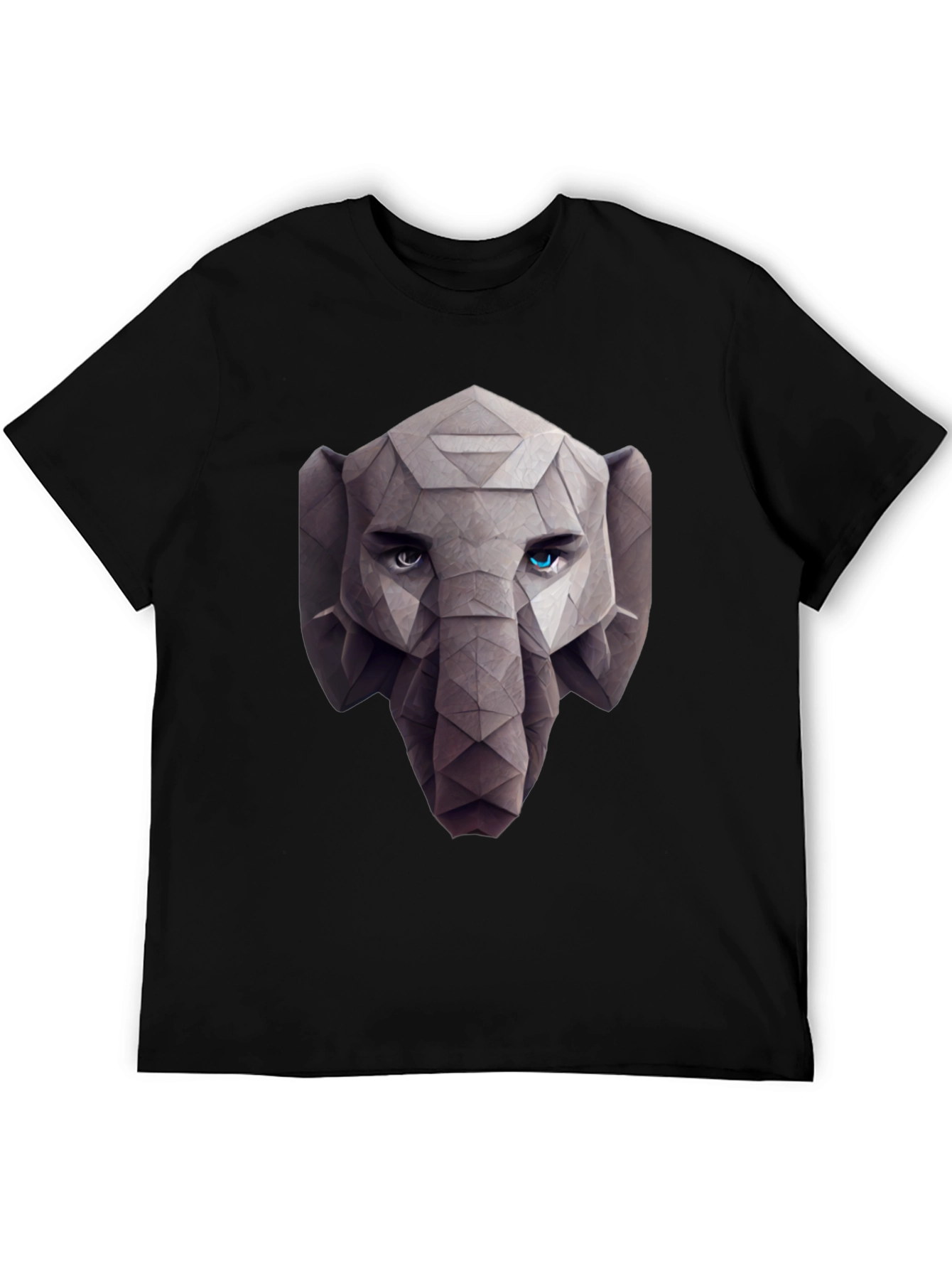 Geometric Elephant Graphic Tee - Stylish Black T-Shirt