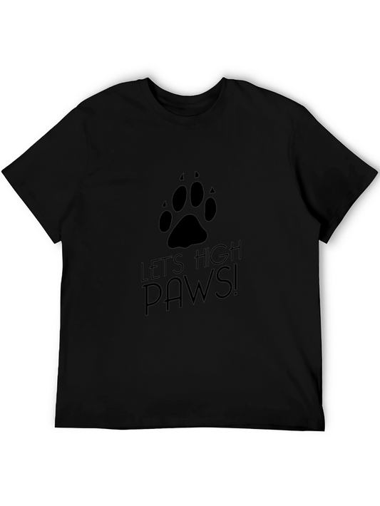 Lets High Paws! Black Graphic Print Tee