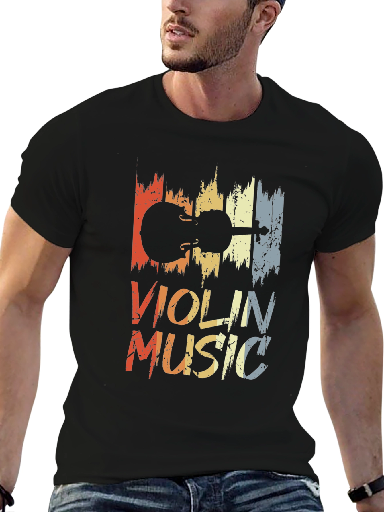 Violin Music Graphic Tee - Retro Style