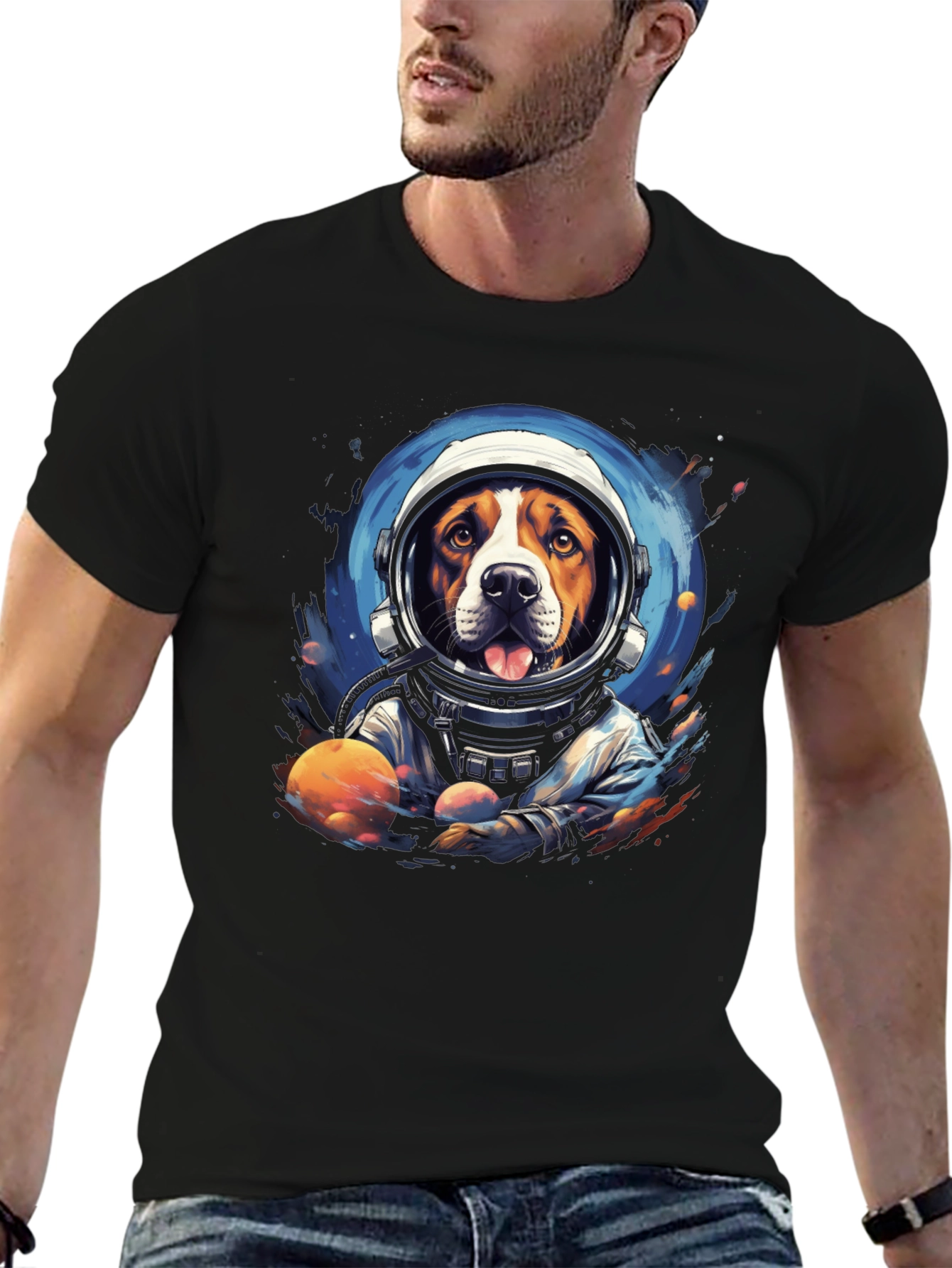 Dog Astronaut Graphic T-Shirt