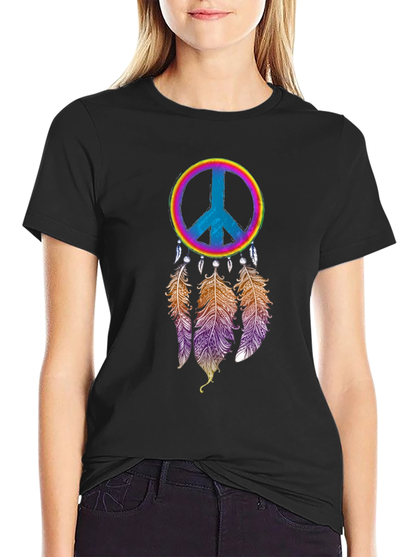 Peace Sign Dreamcatcher Graphic Tee