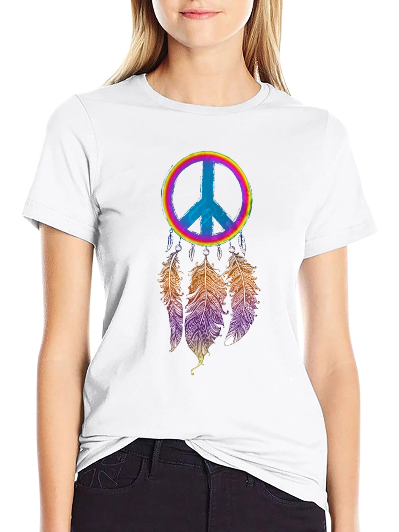 Peace Sign Dreamcatcher Graphic Tee