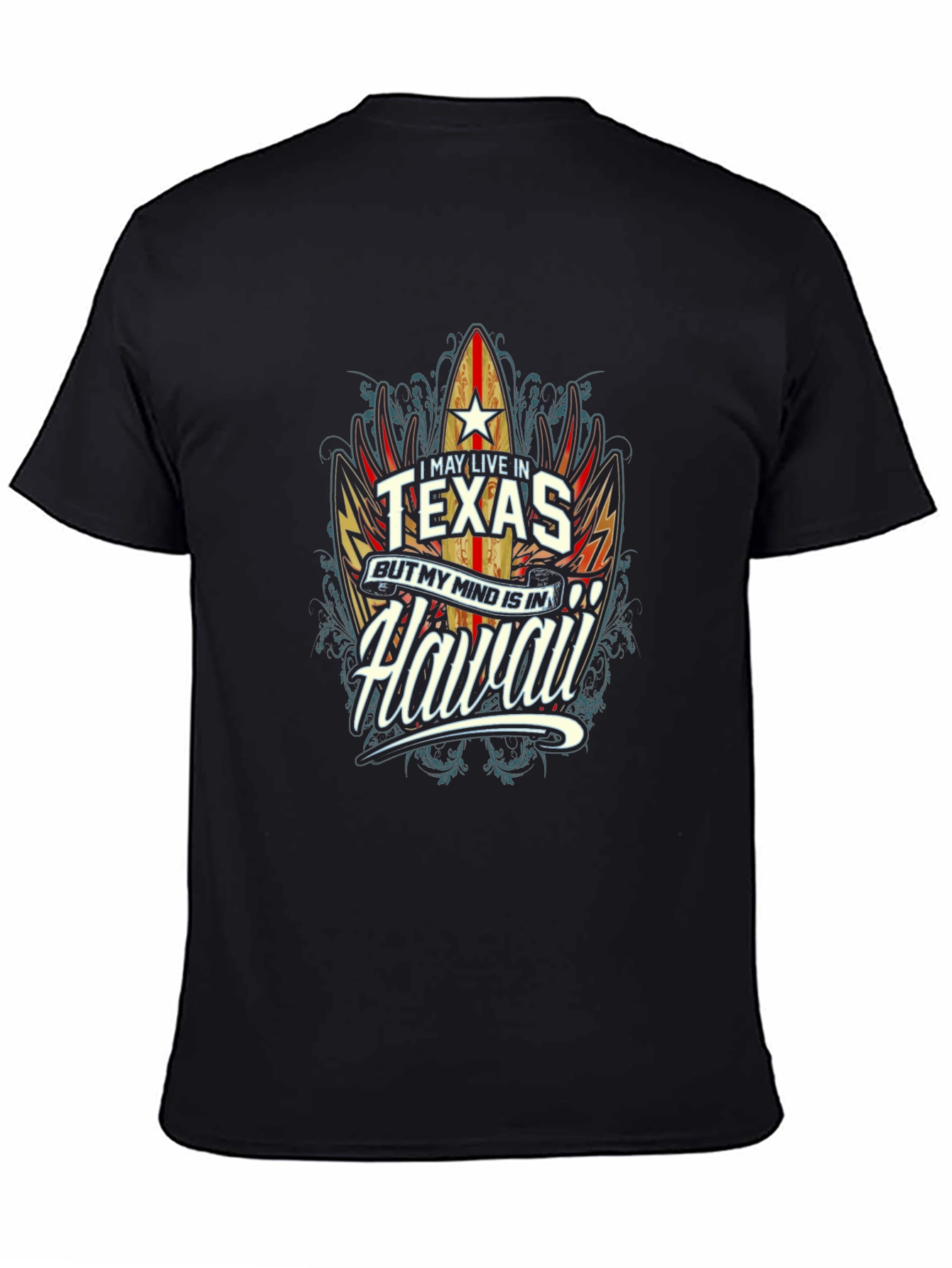 Texas Mind Hawaii Graphic Tee - Mens Black T-Shirt