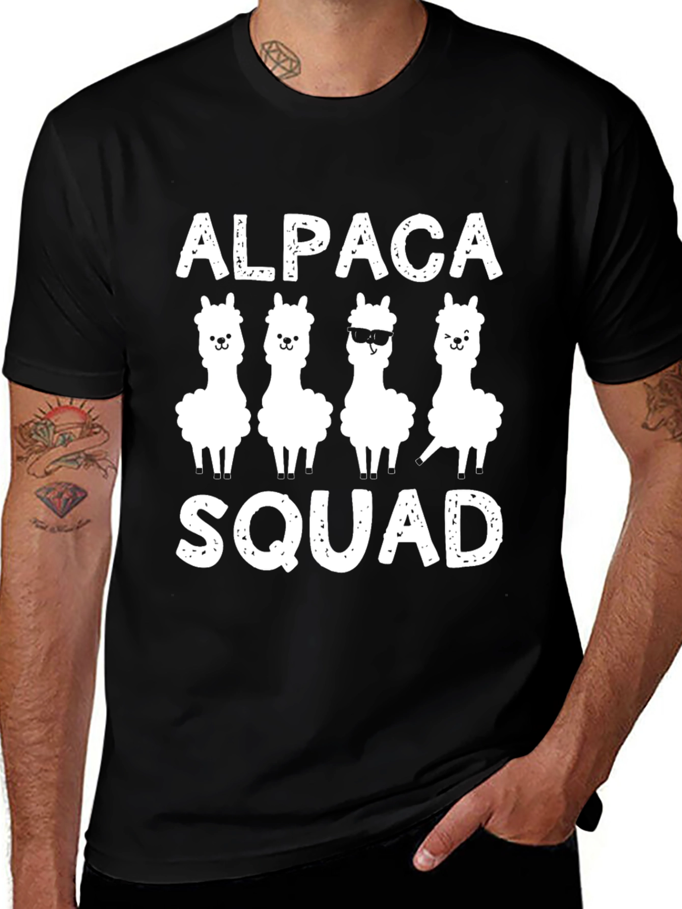 Alpaca Squad Black Graphic T-Shirt